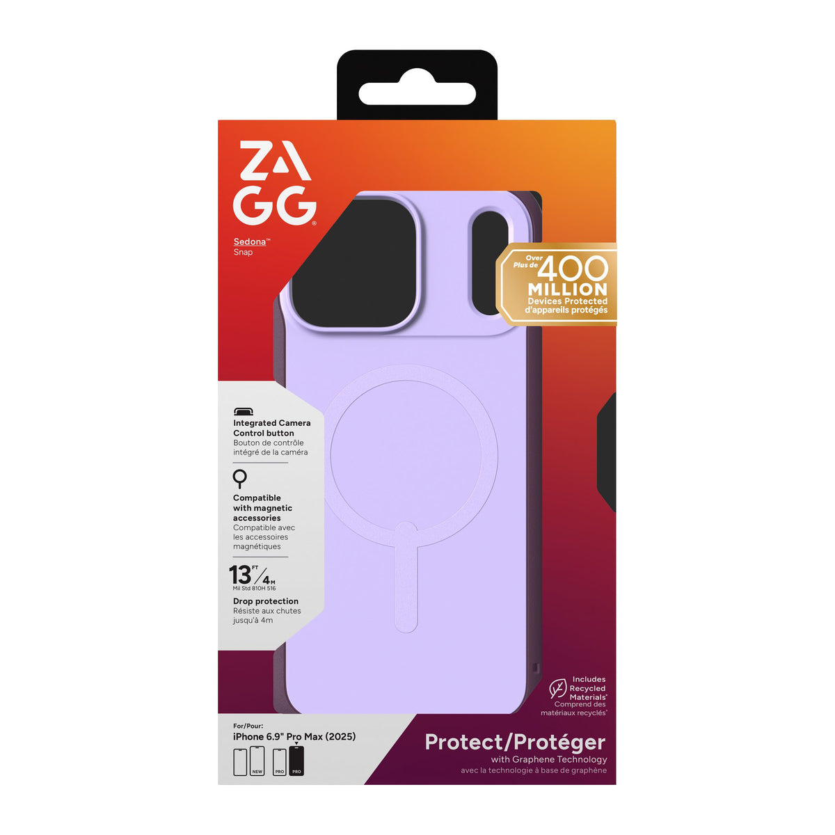 iPhone 18 Pro Max/17 Pro Max ZAGG Graphene Sedona Snap Case - Dusty Grape - 15-14727
