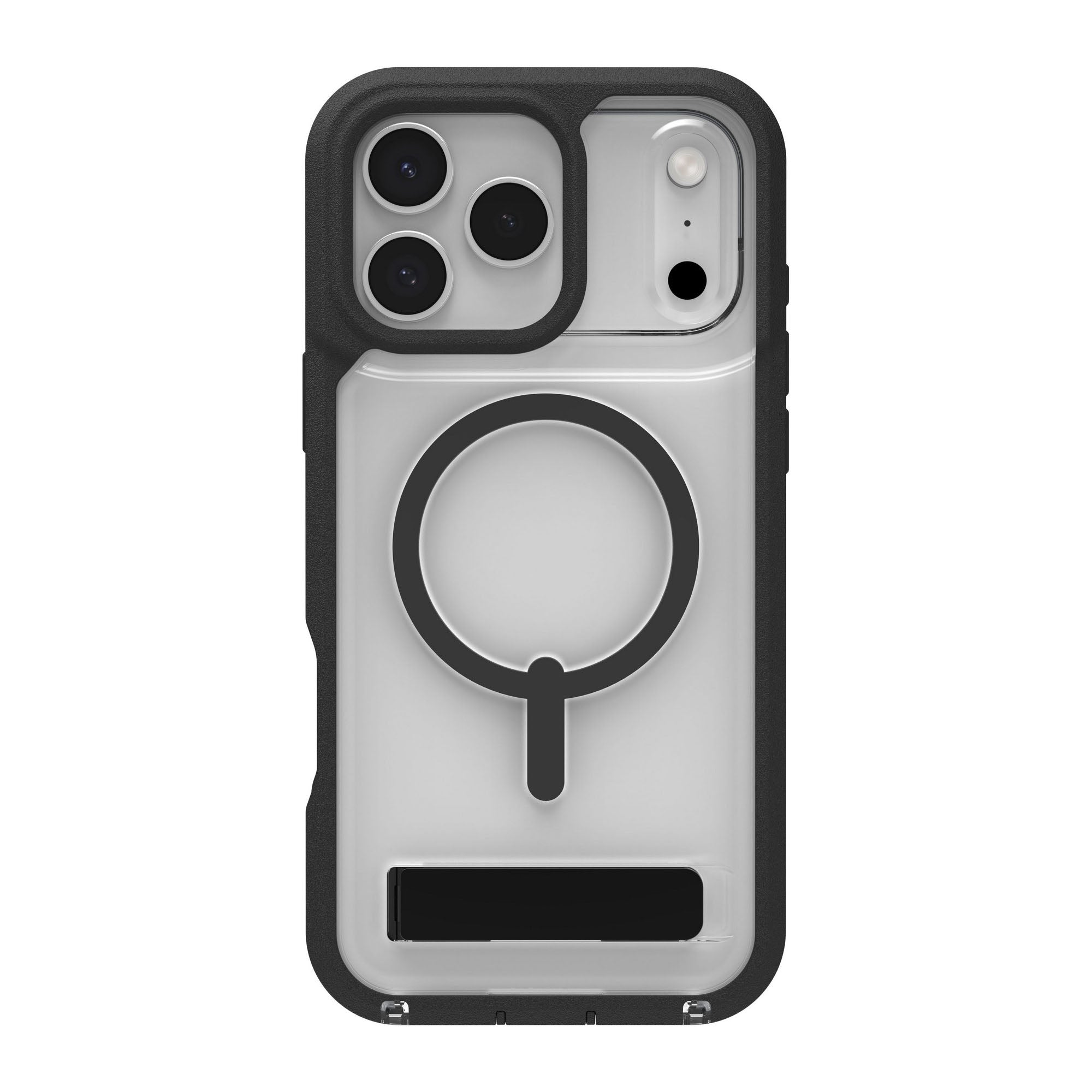 iPhone 17 Pro Max ZAGG Graphene Rainier Snap Kickstand Case - Clear/Black - 15-14729