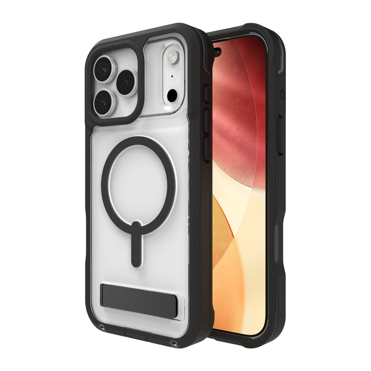 iPhone 18 Pro Max/17 Pro Max ZAGG Graphene Rainier Snap Kickstand Case - Clear/Black - 15-14729