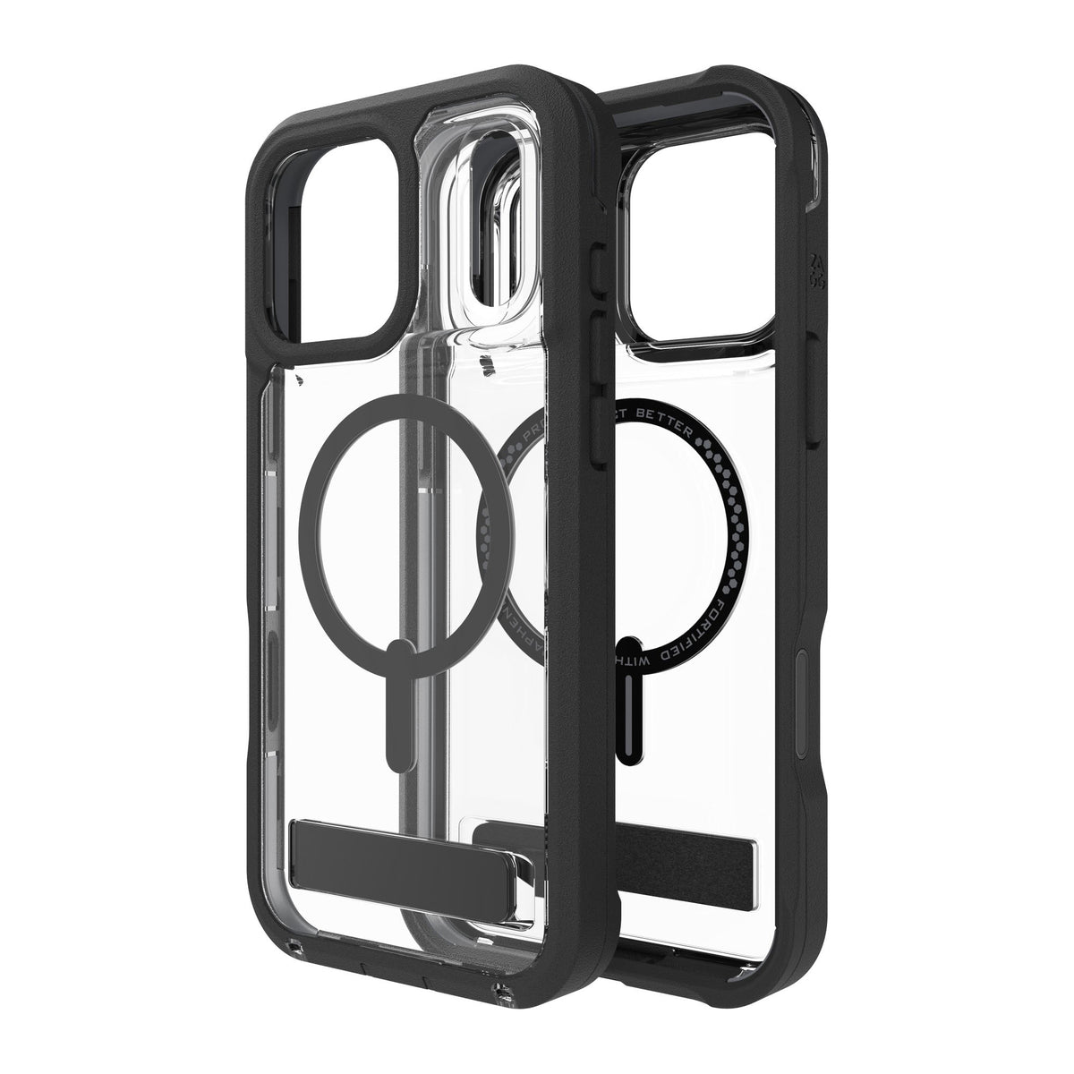 iPhone 18 Pro Max/17 Pro Max ZAGG Graphene Rainier Snap Kickstand Case - Clear/Black - 15-14729