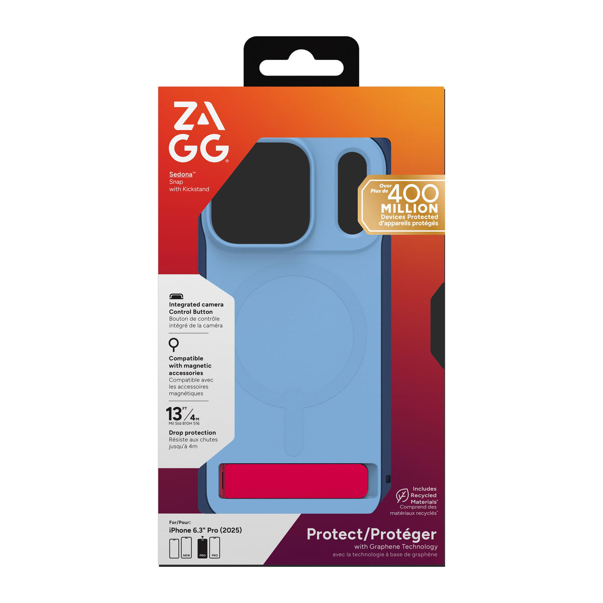 iPhone 18 Pro/17 Pro ZAGG Graphene Sedona Snap Kickstand Case - Royal Ember - 15-14752