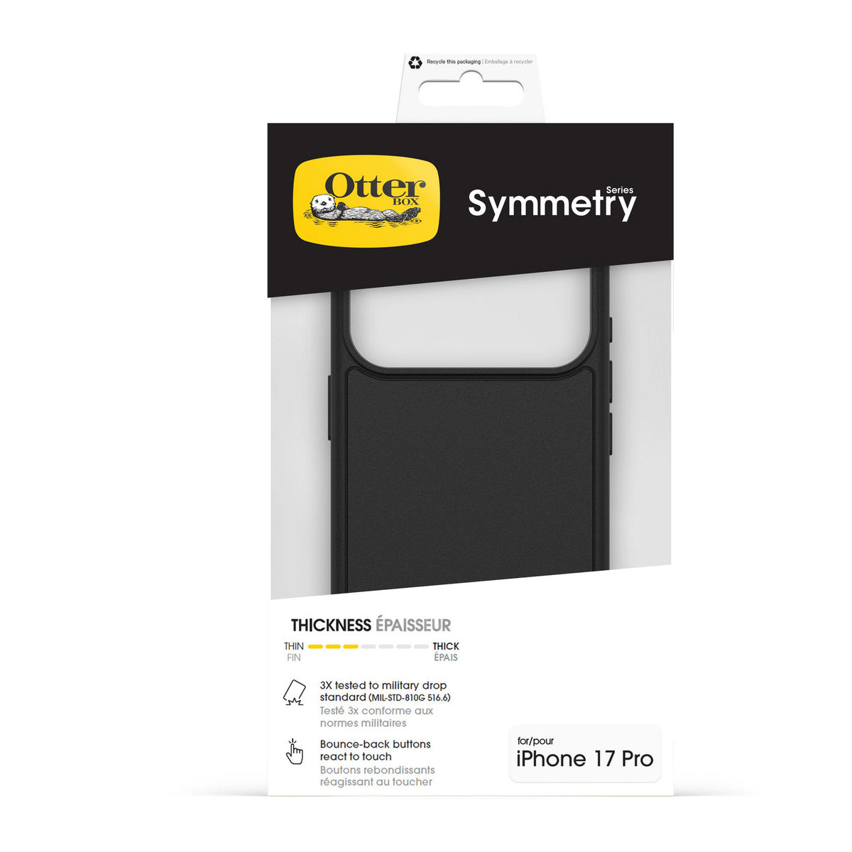 iPhone 18 Pro/17 Pro Otterbox Symmetry w/MagSafe + Camera Control Case - Black - 15-14845