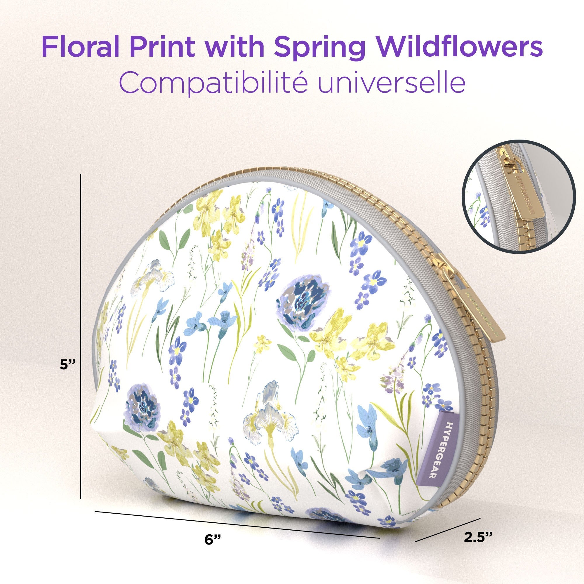 HyperGear 30W USB-C PD Charging Kit with Travel Pouch - Floral - 15-14937