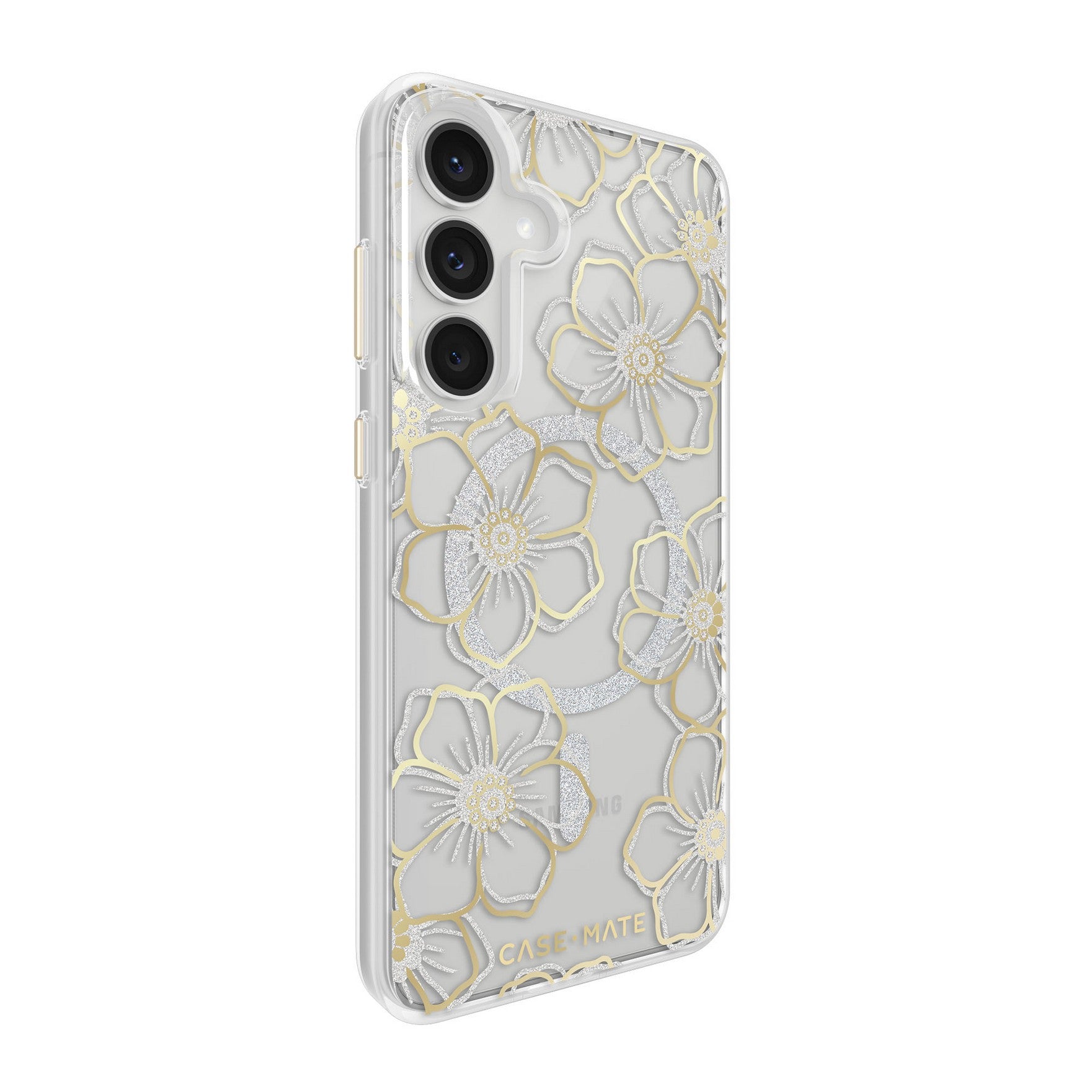 Samsung Galaxy S25 FE Case-Mate Floral Gems Case w/Magnets - Gold - 15-14953