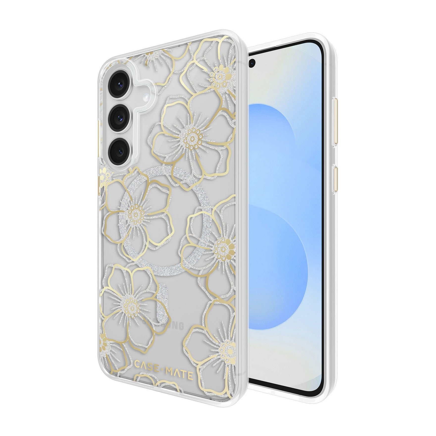Samsung Galaxy S25 FE Case-Mate Floral Gems Case w/Magnets - Gold - 15-14953