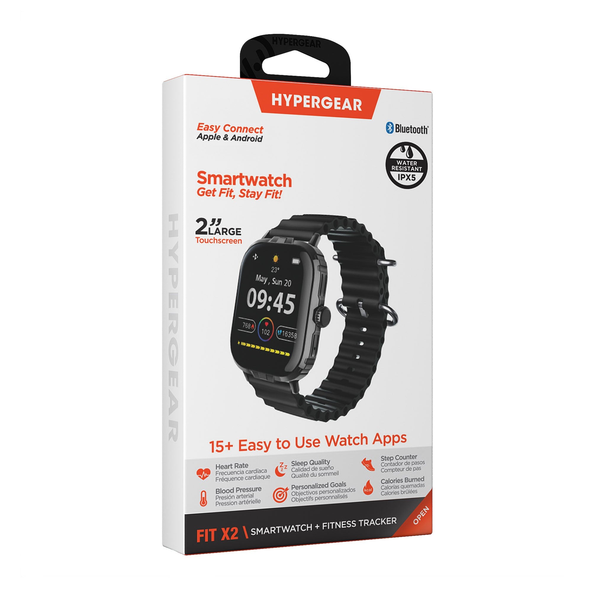 HyperGear Fit X2 Smartwatch + Fitness Tracker - 15-15025