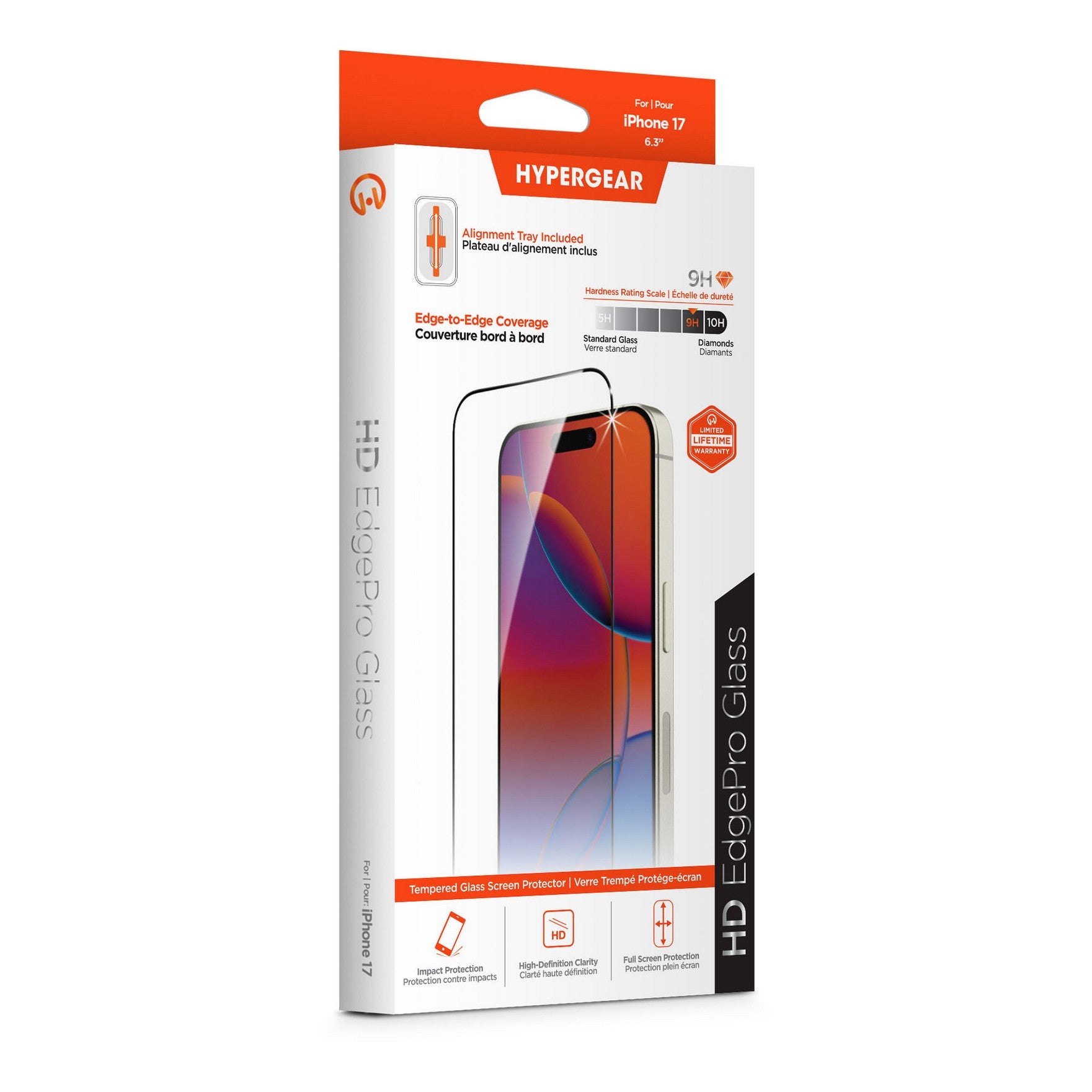 iPhone 17 HyperGear Edge-to-Edge Glass Screen Protector w/Installation Applicator Tray - 15-15058