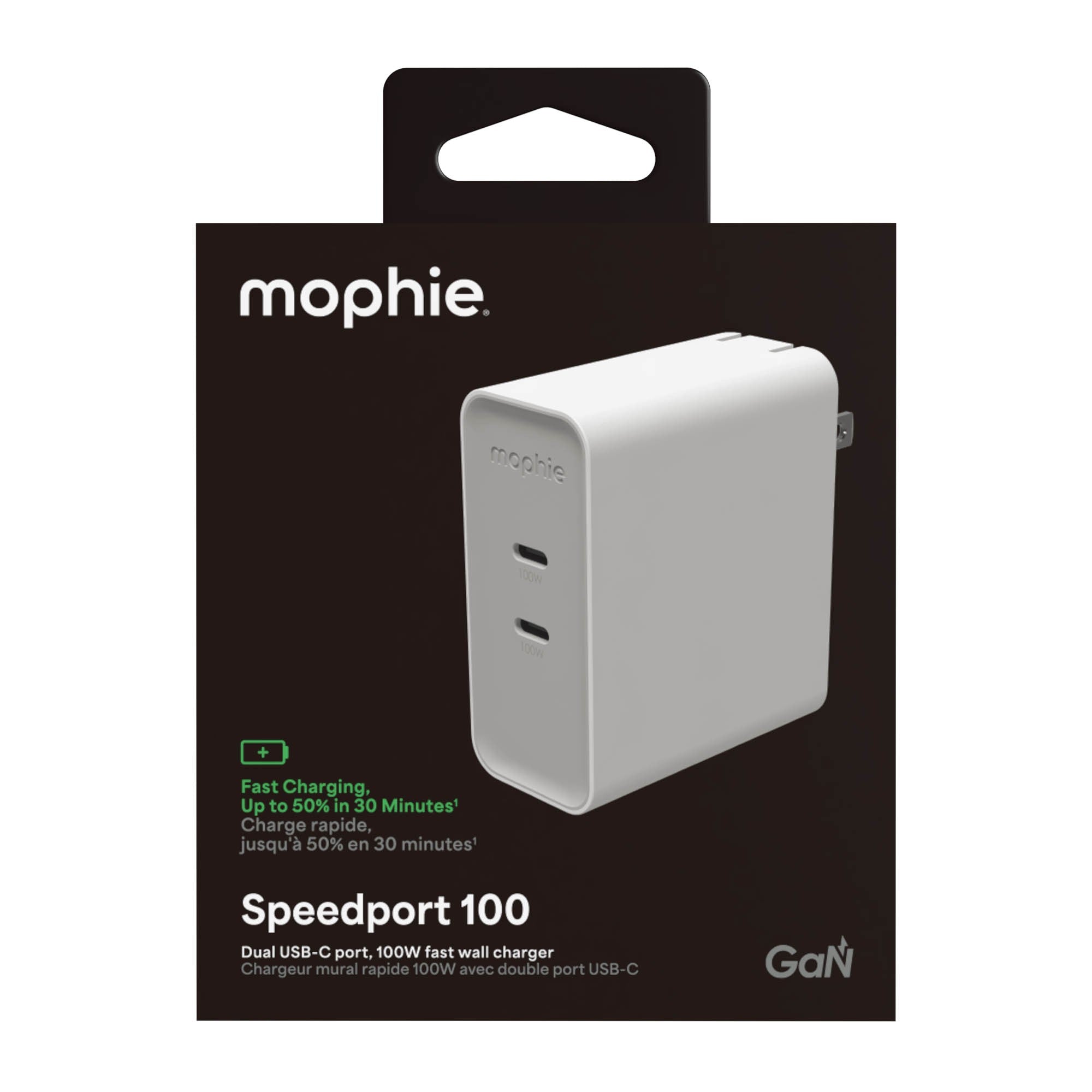 Mophie Speedport 100W Dual USB-C Wall Charger - White - 15-15071