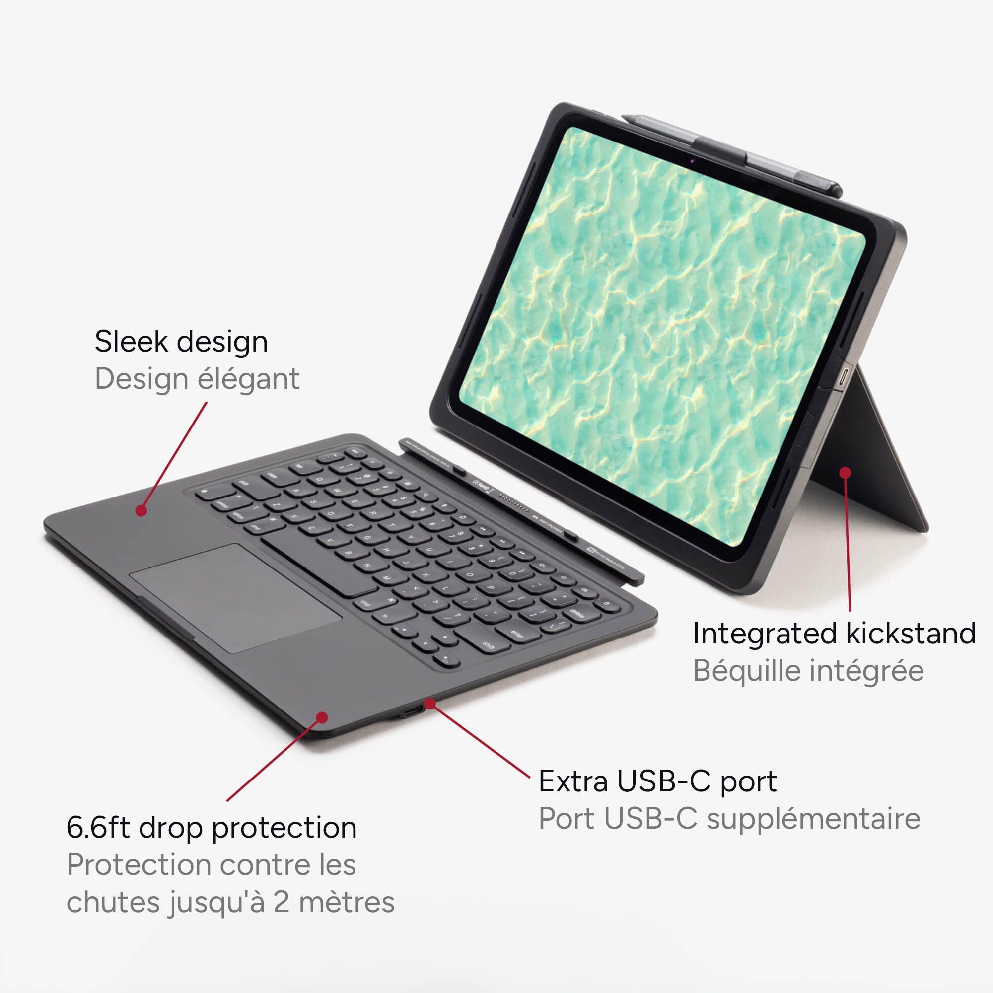 iPad Air 11-in M4/M3/M2 ZAGG Pro Keys Connect Keyboard - Black - 15-15105