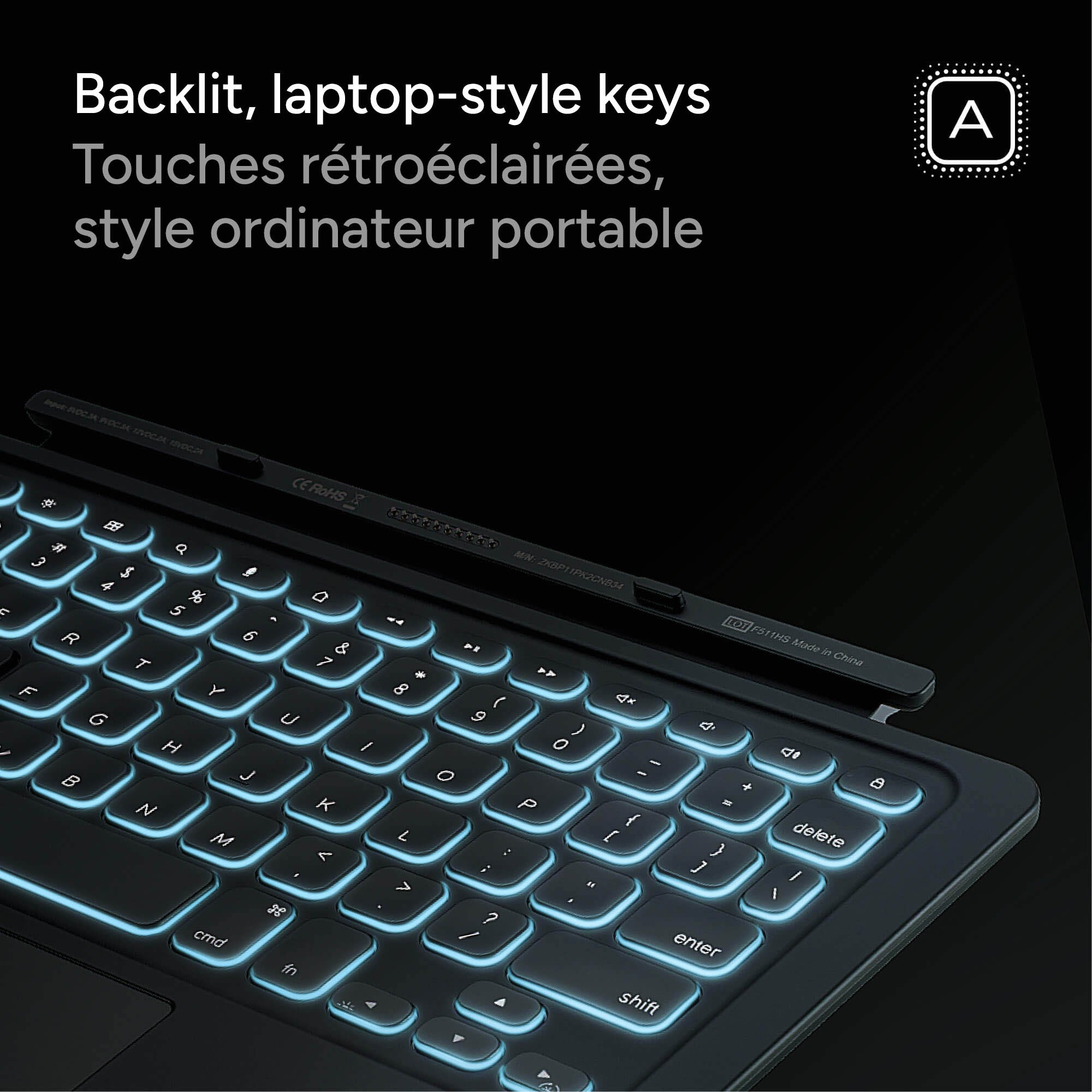 iPad A16/iPad 10th Gen ZAGG Pro Keys Connect Keyboard - Black - 15-15109