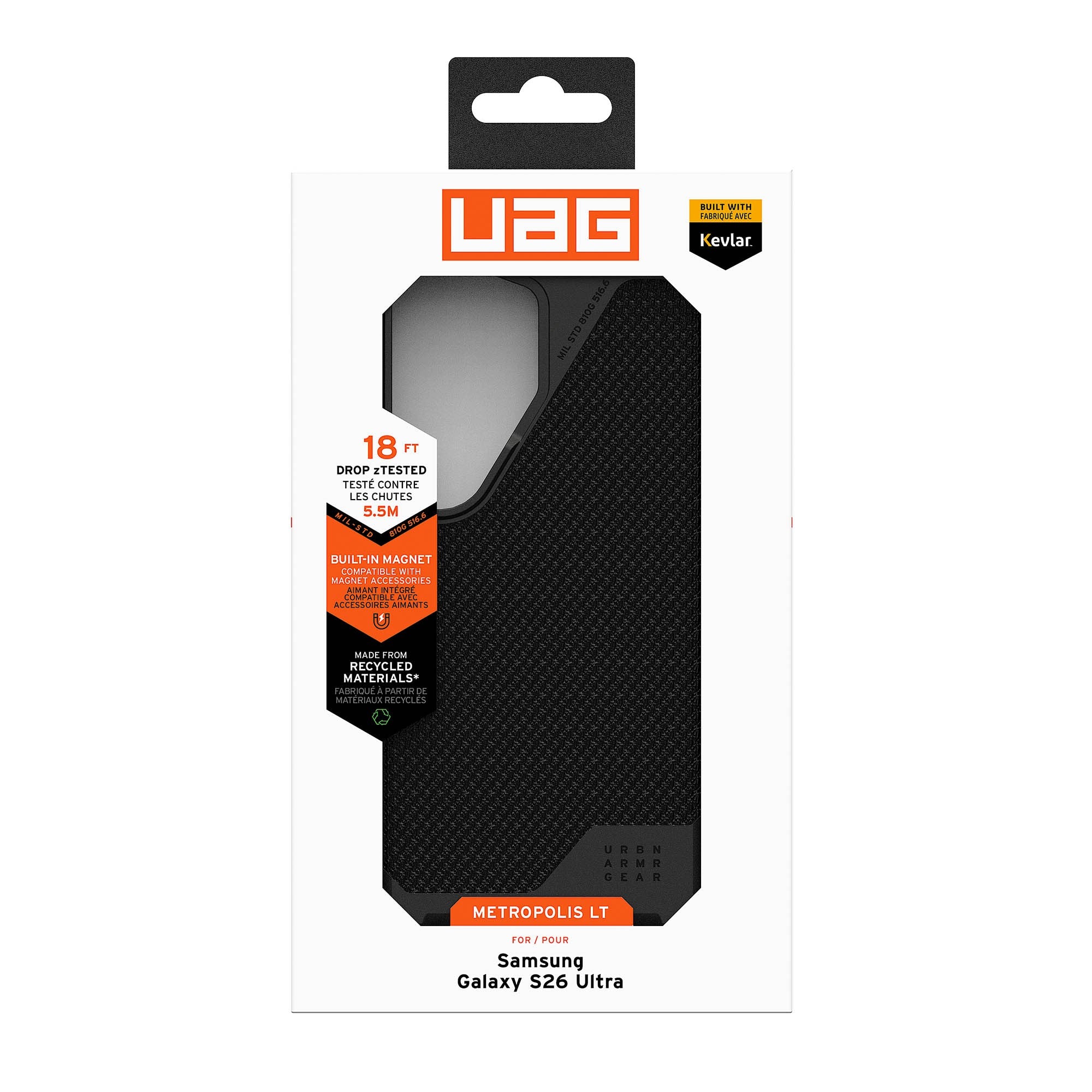 Samsung Galaxy S26 Ultra UAG Metropolis LT w/Magnet Case - Kevlar Black - 15-15128