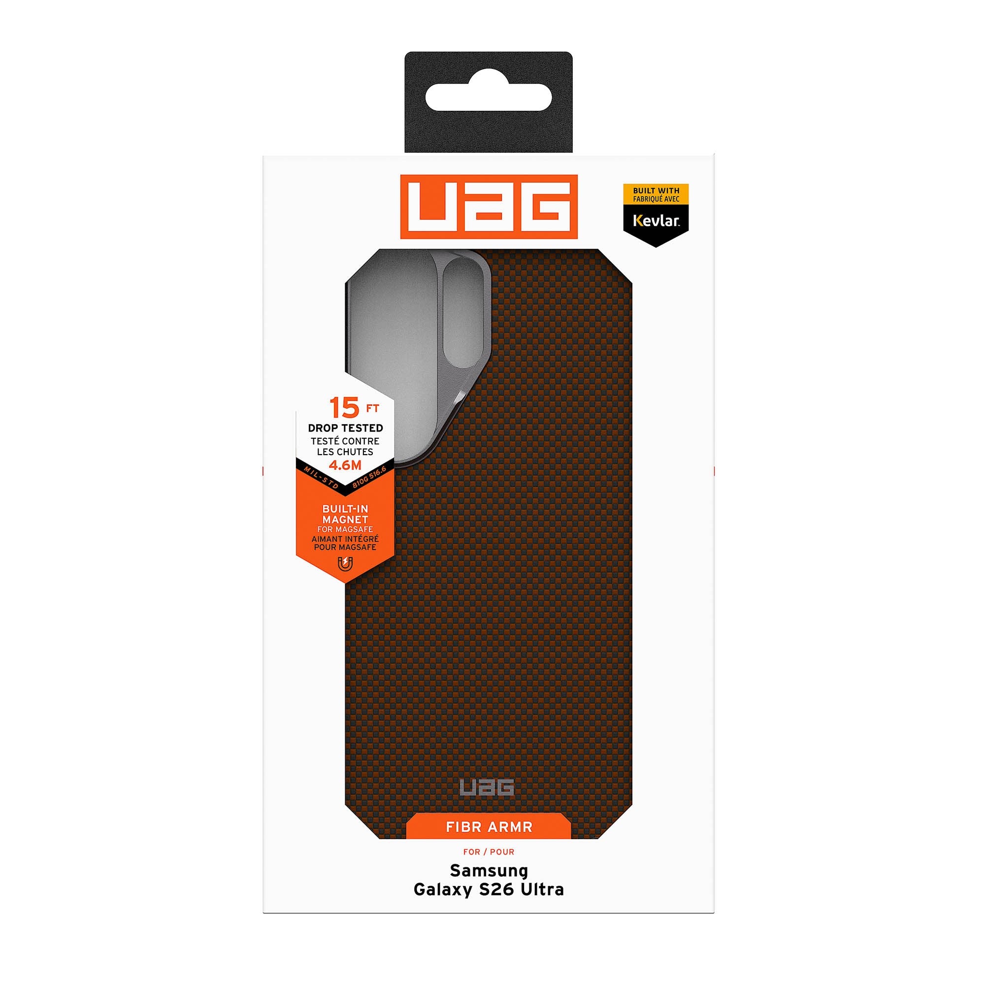 Samsung Galaxy S26 Ultra UAG Fibr Armr w/Magnet Case - Orange/Charcoal - 15-15135