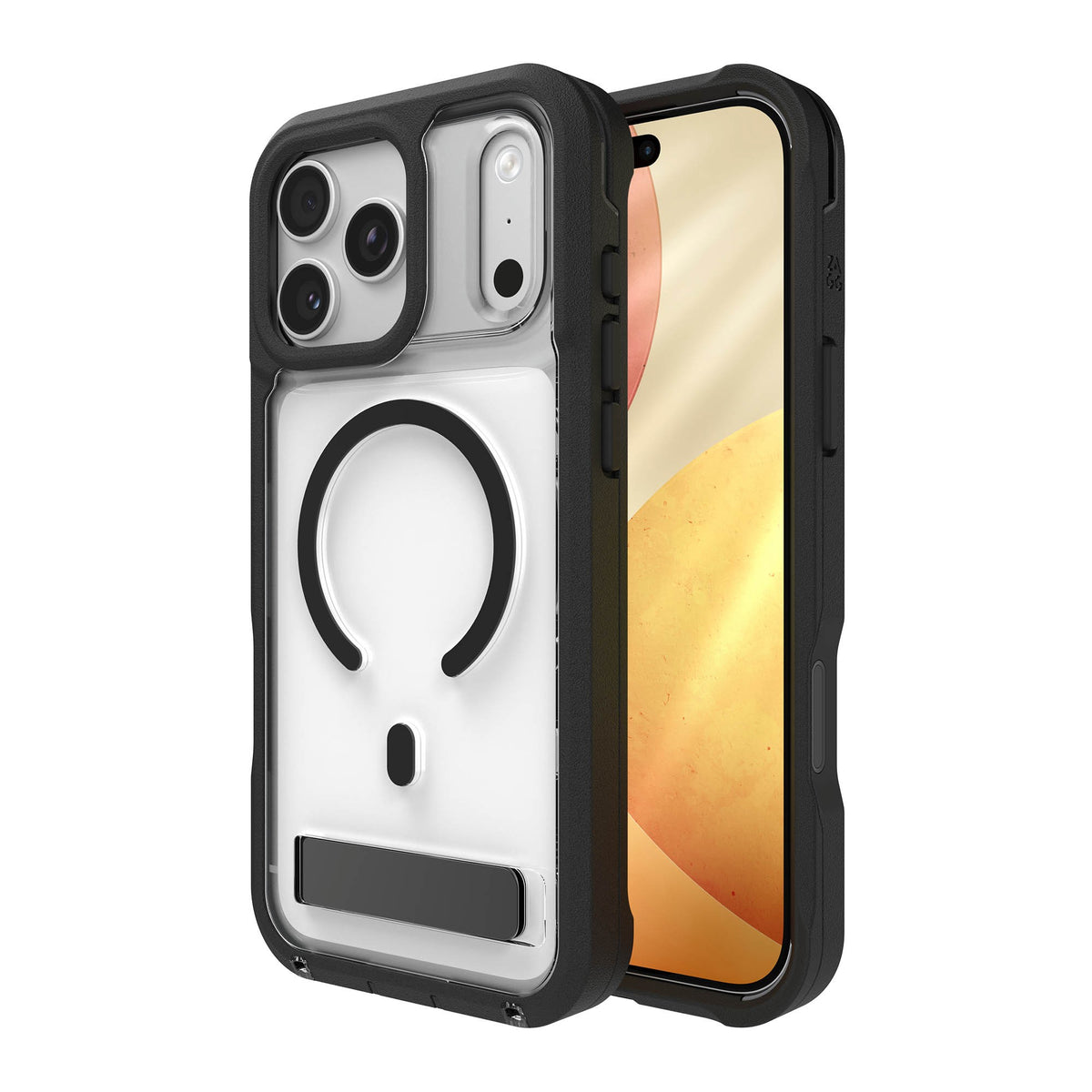 iPhone 18 Pro Max/17 Pro Max ZAGG Graphene Rainier Snap Kickstand Case - Clear/Black - 15-15274