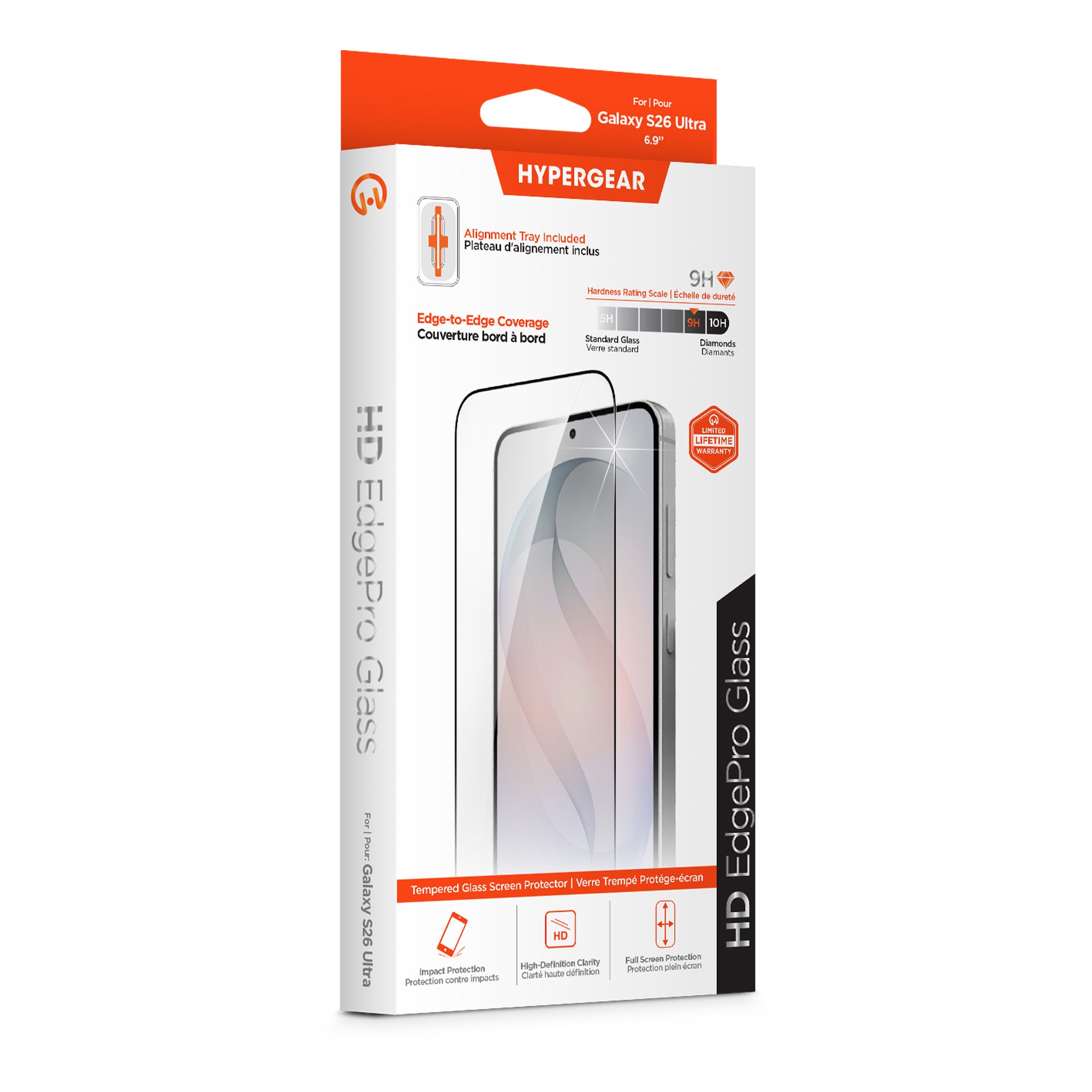 Samsung Galaxy S26 Ultra HyperGear Edge-to-Edge Glass Screen Protector w/Dust-Free Install Tray - 15-15340