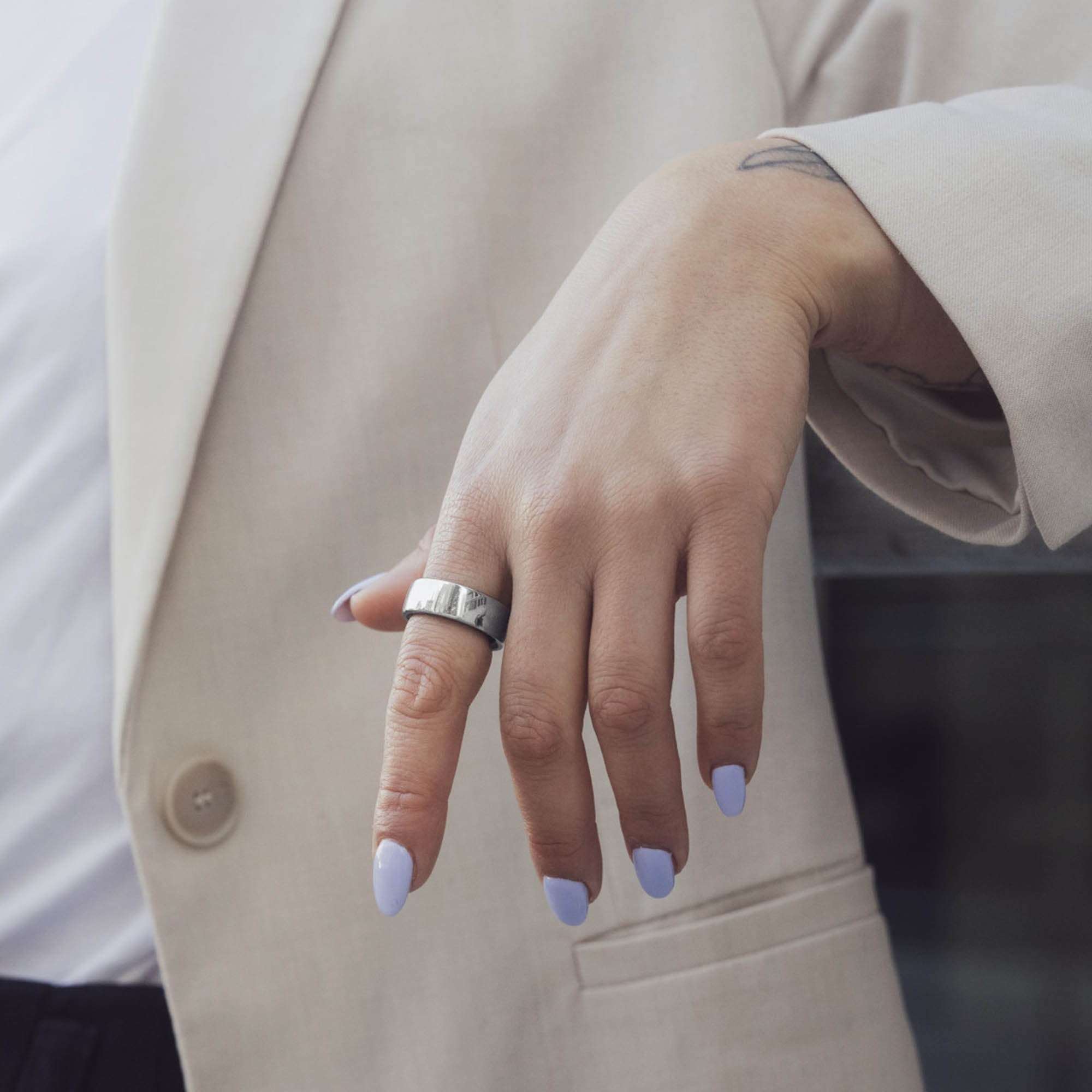 Circular Ring 2 Size 13 - Silver - 15-15383