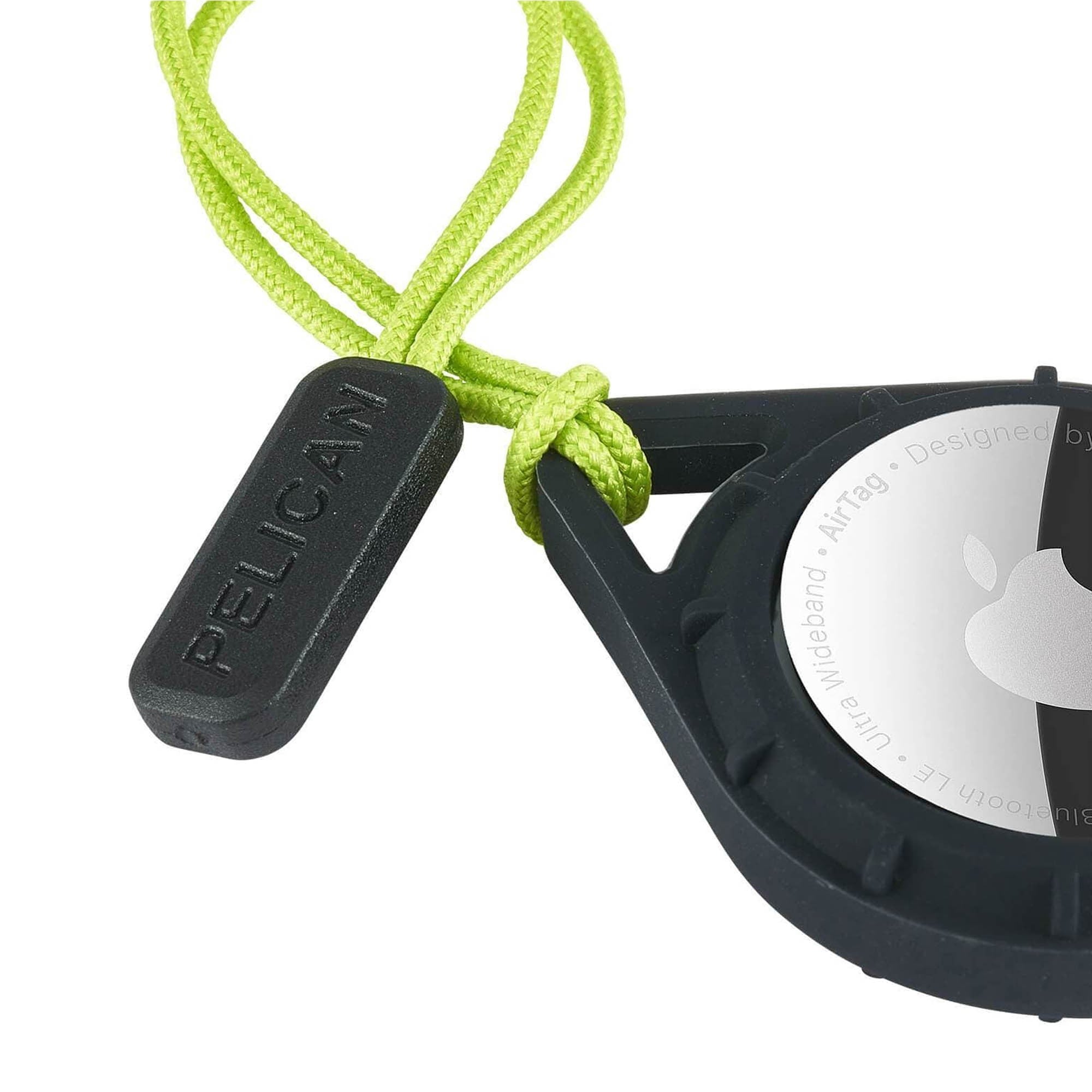 Apple AirTag Pelican Protector w/Cord - Black/Lime Green - 15-15471