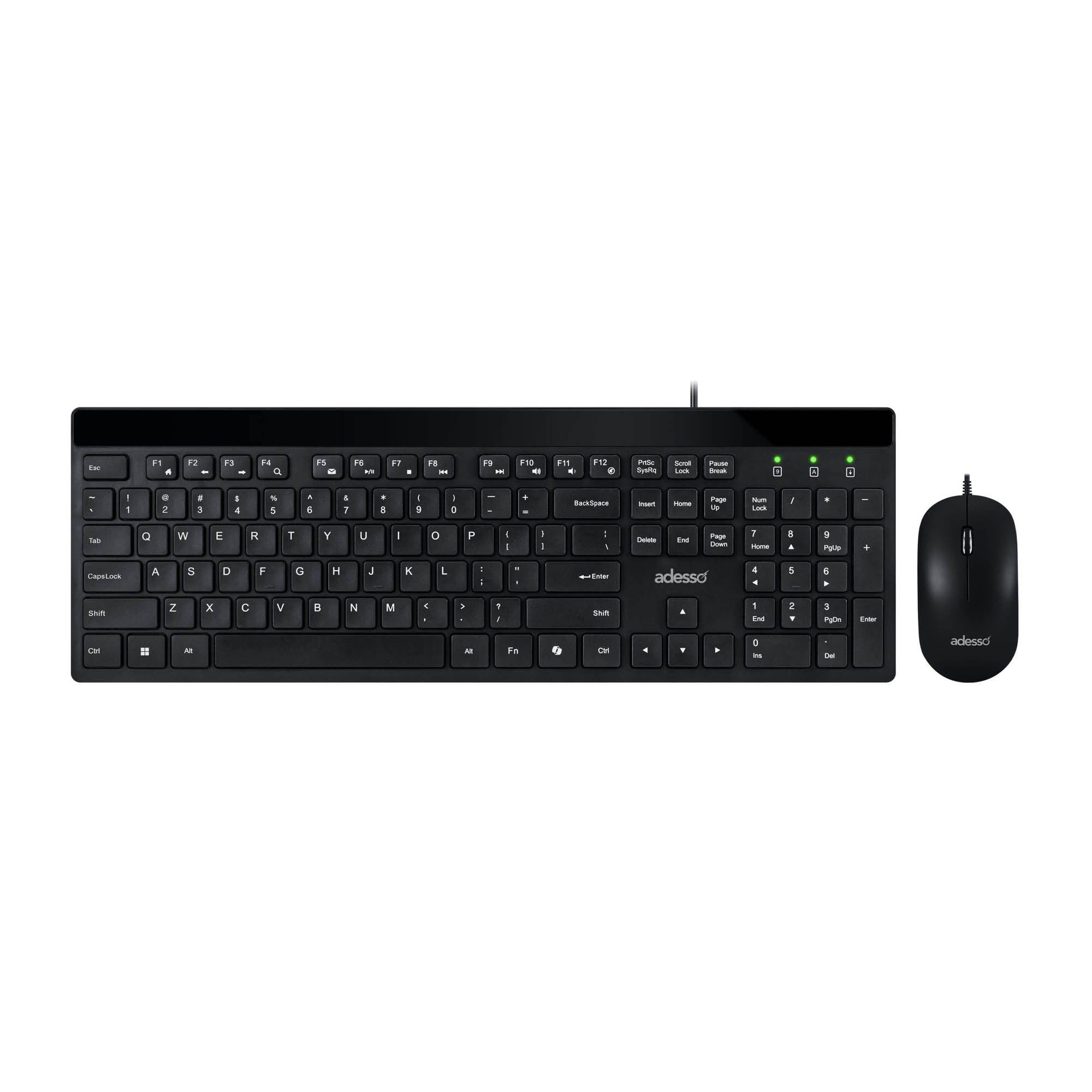 Adesso Desktop Quiet Switch Low Profile Keyboard and Mouse Combo - 15-15801