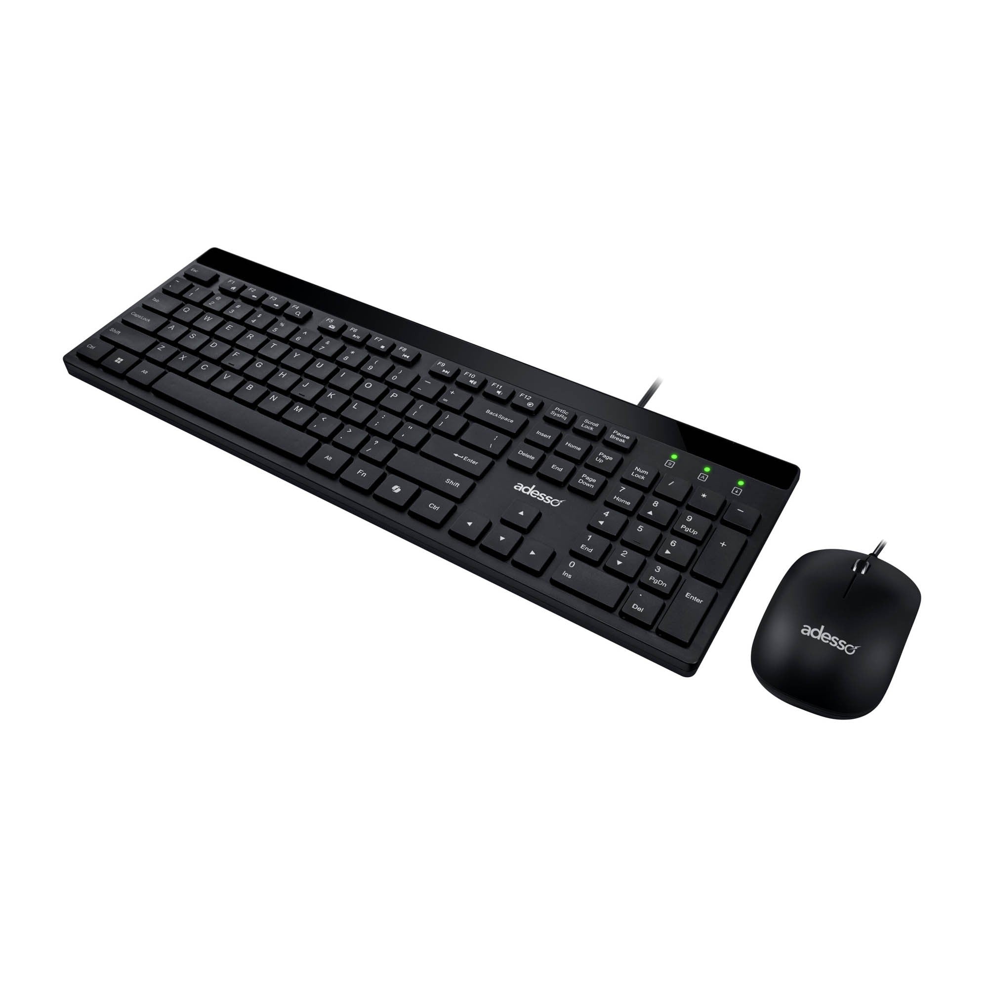 Adesso Desktop Quiet Switch Low Profile Keyboard and Mouse Combo - 15-15801