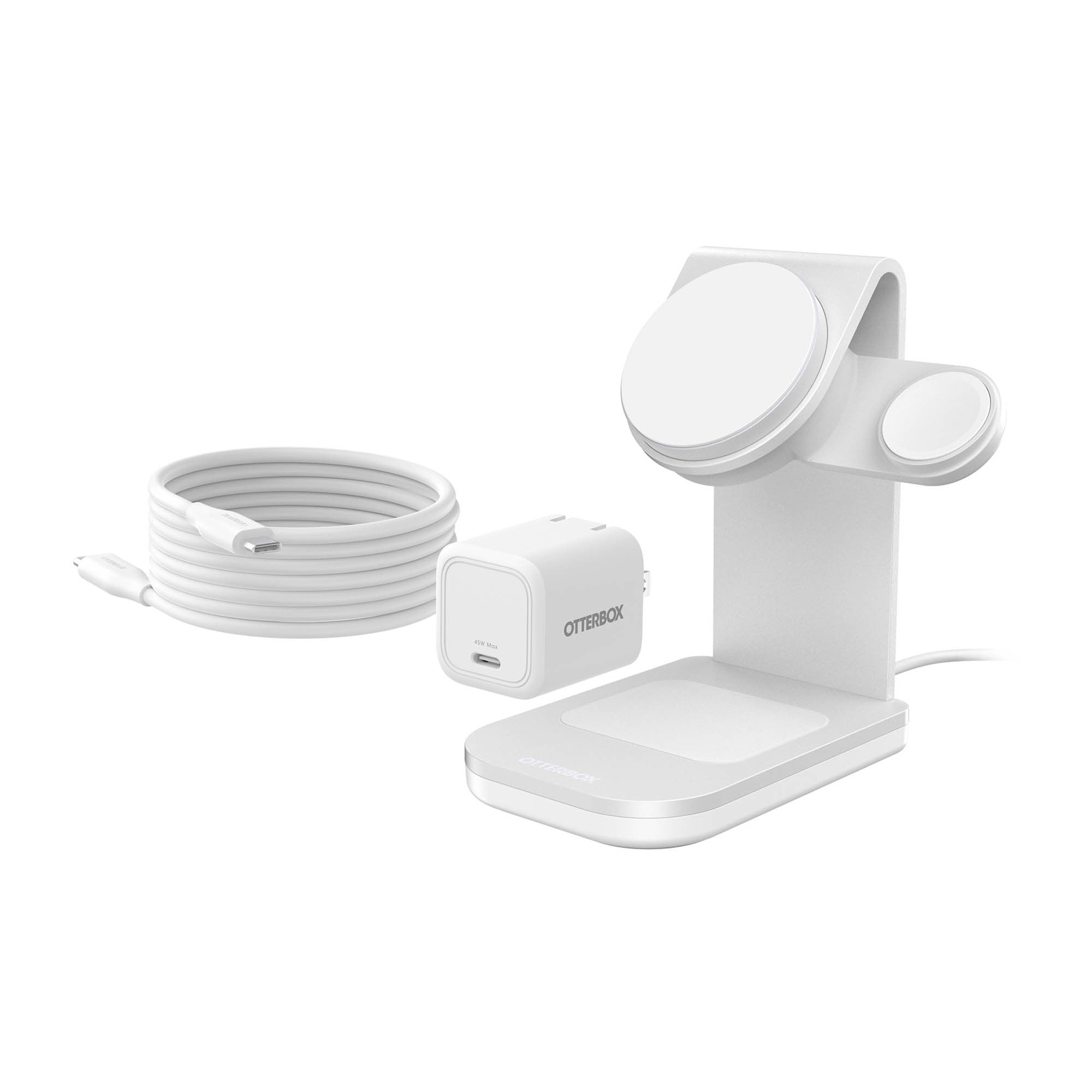 Otterbox Qi2 25W 3in1 MagSafe Wireless Charging Stand - White - 15-15834