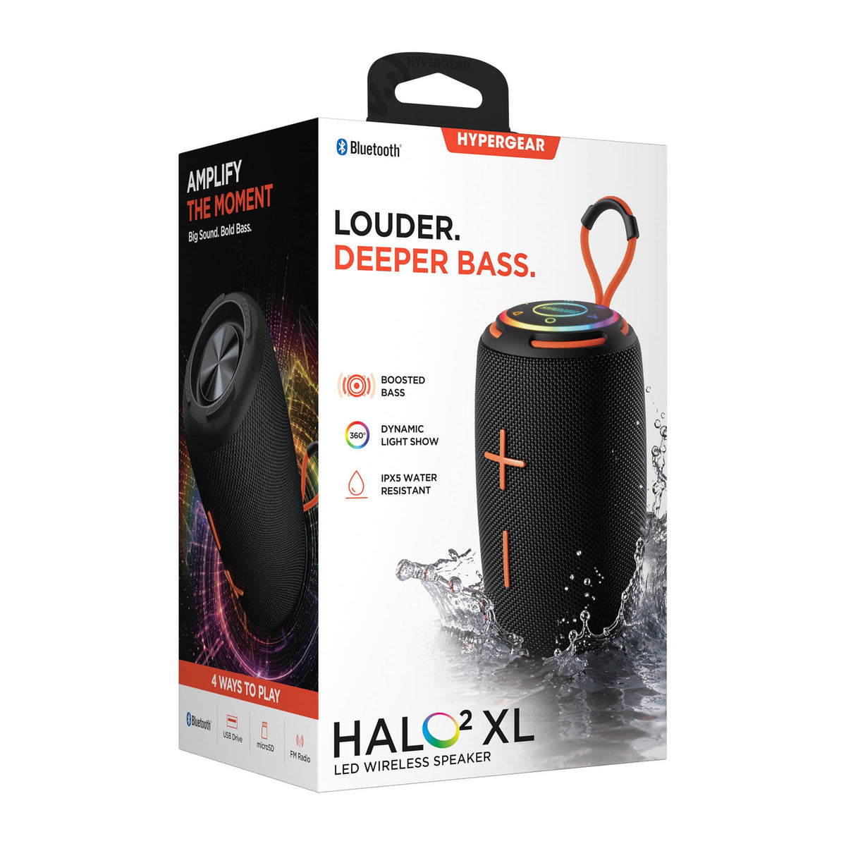 HyperGear Halo 2.0 XL Wireless LED Speaker - Black - 15-16330