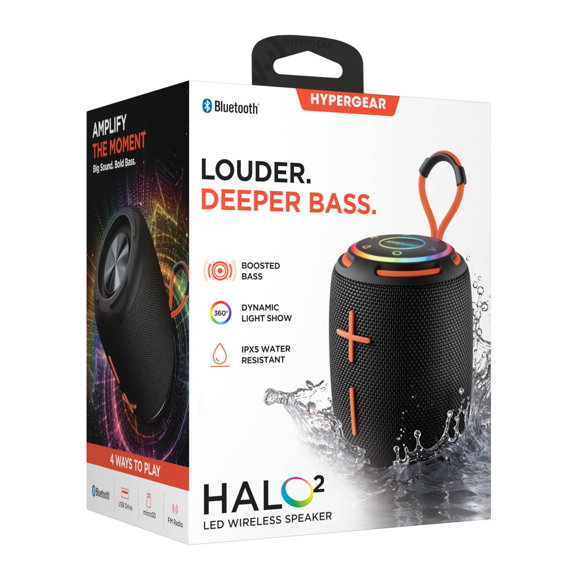 HyperGear Halo 2.0 Wireless LED Speaker - Black - 15-16331
