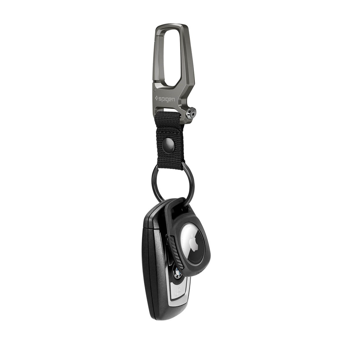 Apple AirTag Spigen Rugged Armor Clip + Key Ring - Black - 15-16398