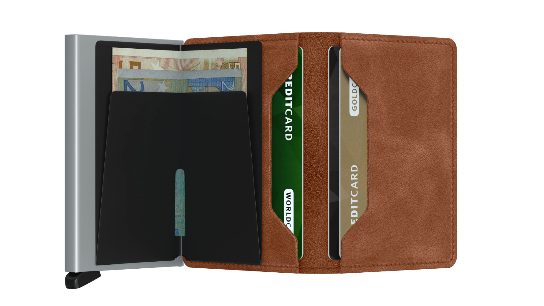 Secrid Slimwallet Vintage Cognac - Silver