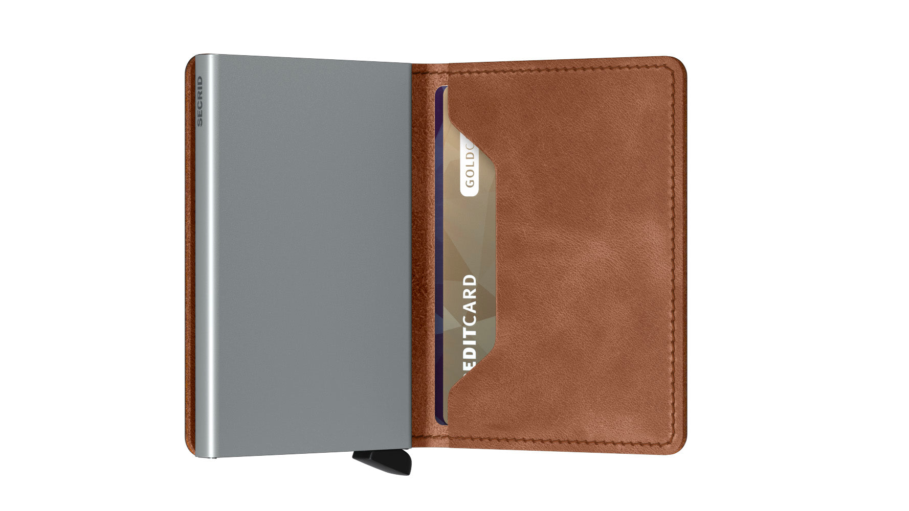 Secrid Slimwallet Vintage Cognac - Silver