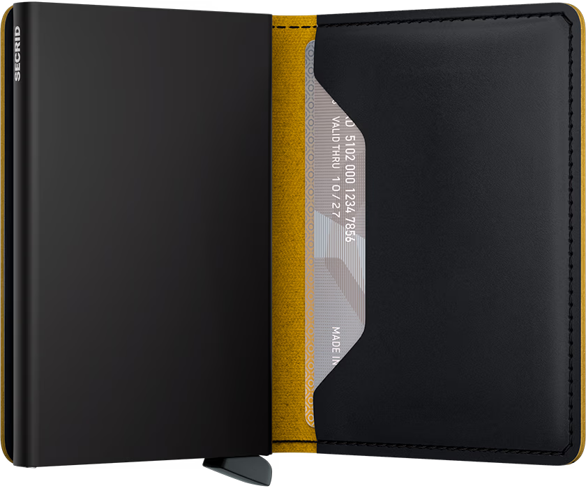 Secrid Slimwallet Matte Black & Ochre