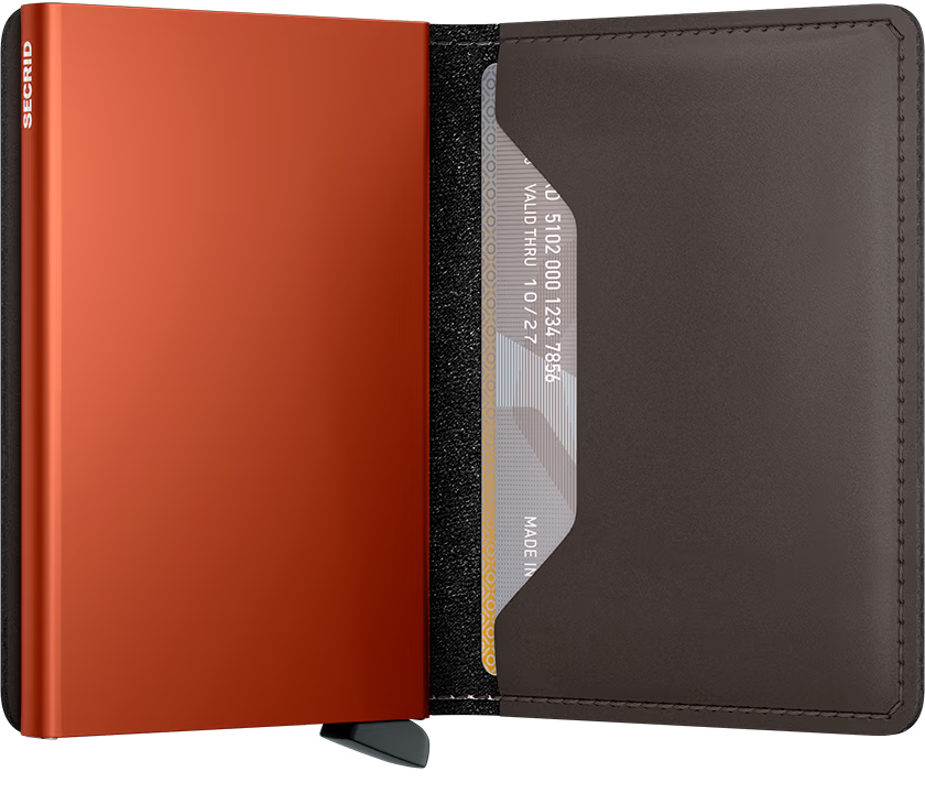 Secrid Slimwallet Matte Truffle & Orange
