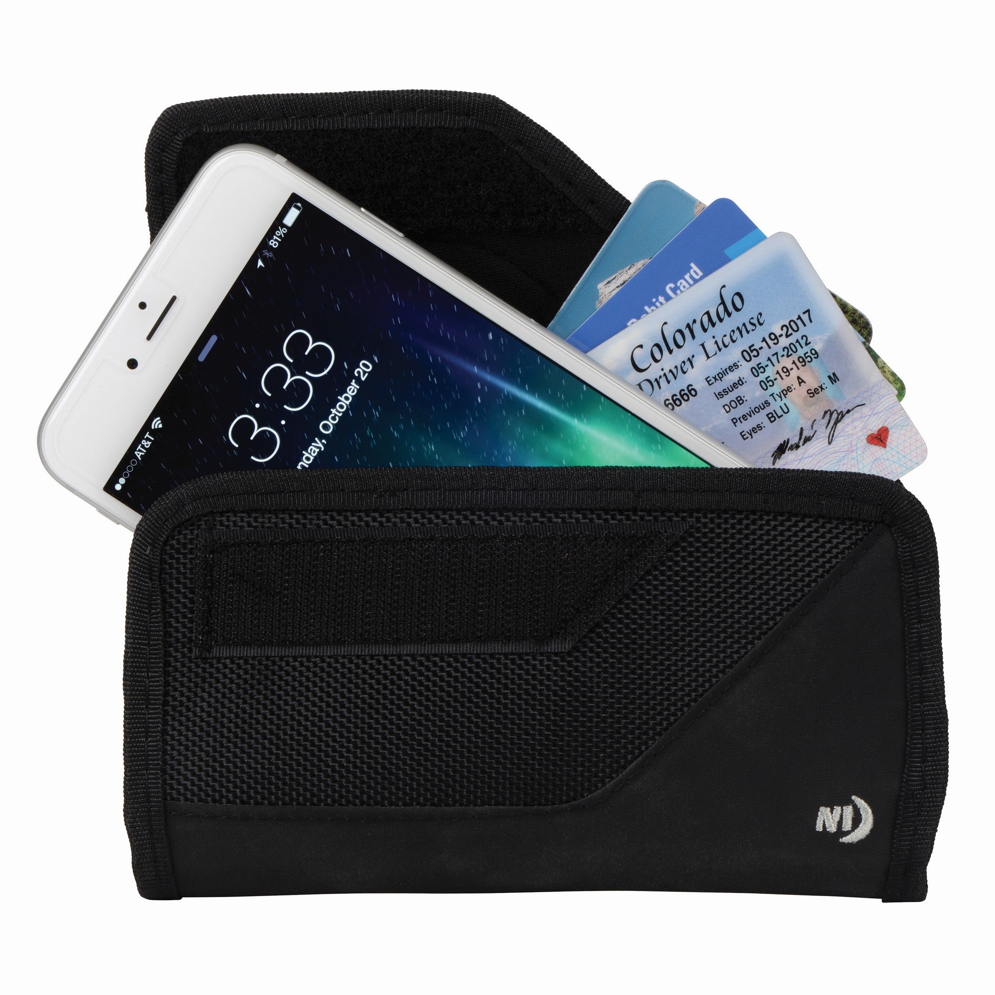 Universal Nite Ize Black Rugged Clip Case Sideways - XL - 15-00147