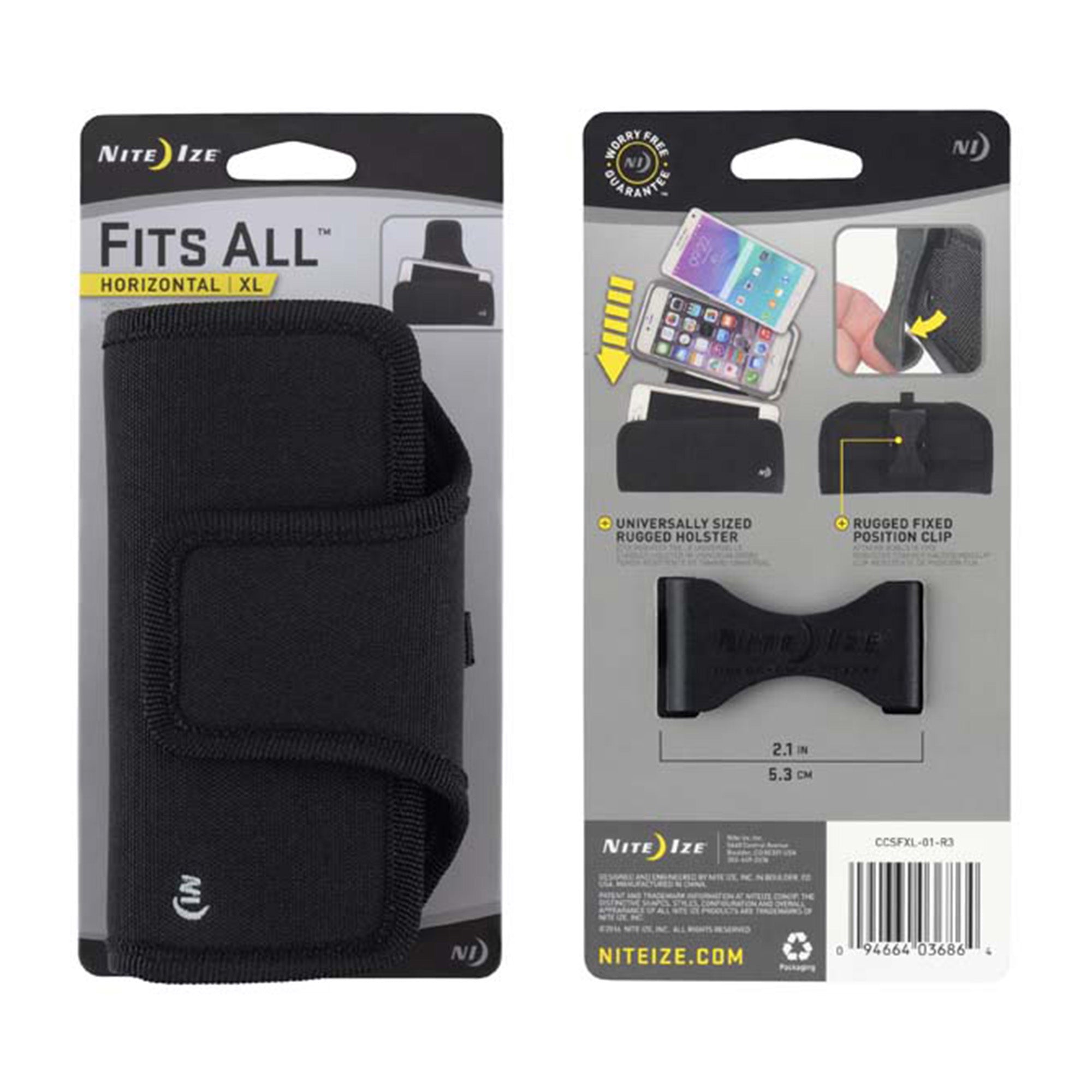 Universal Nite Ize Black Fits All XL case - Horizontal - 15-07706