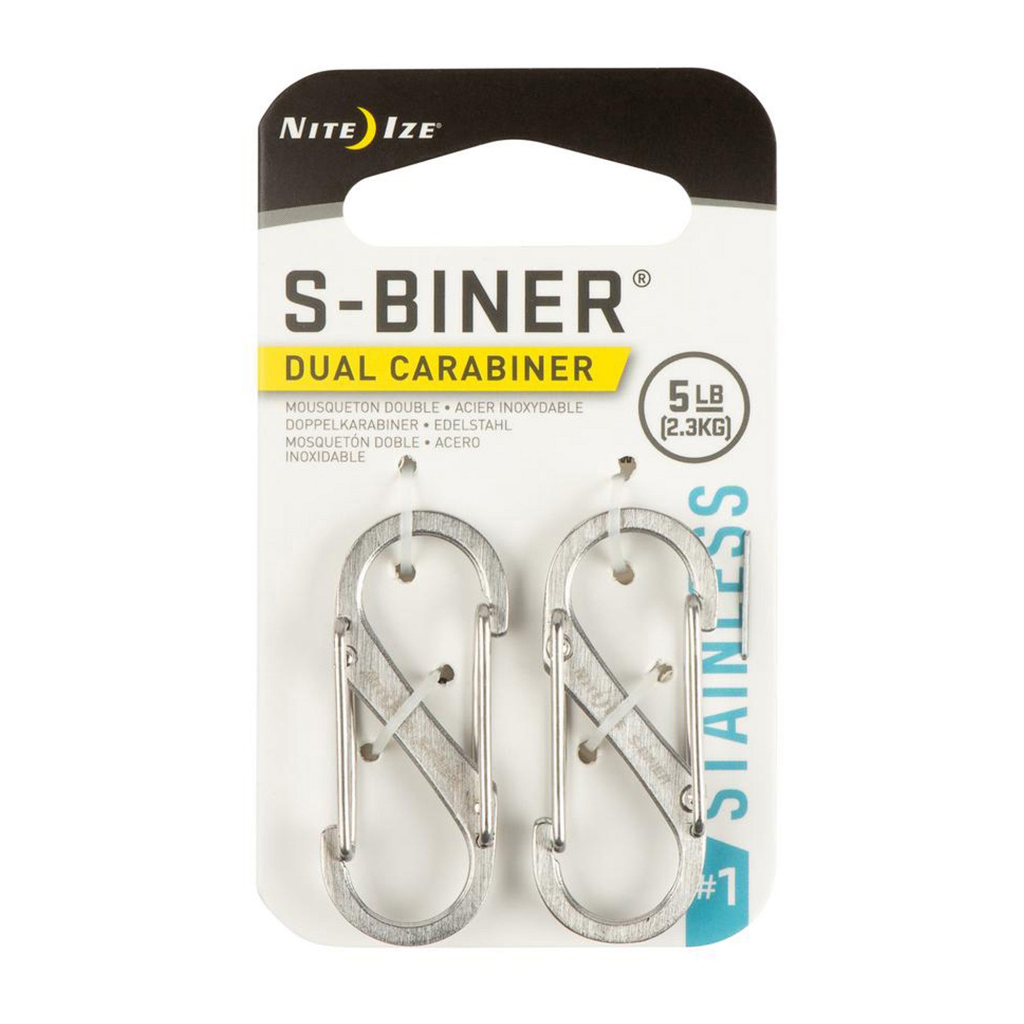 Nite Ize - S-Biner Dual Caribiner - Stainless - 2 Pack - 15-08195