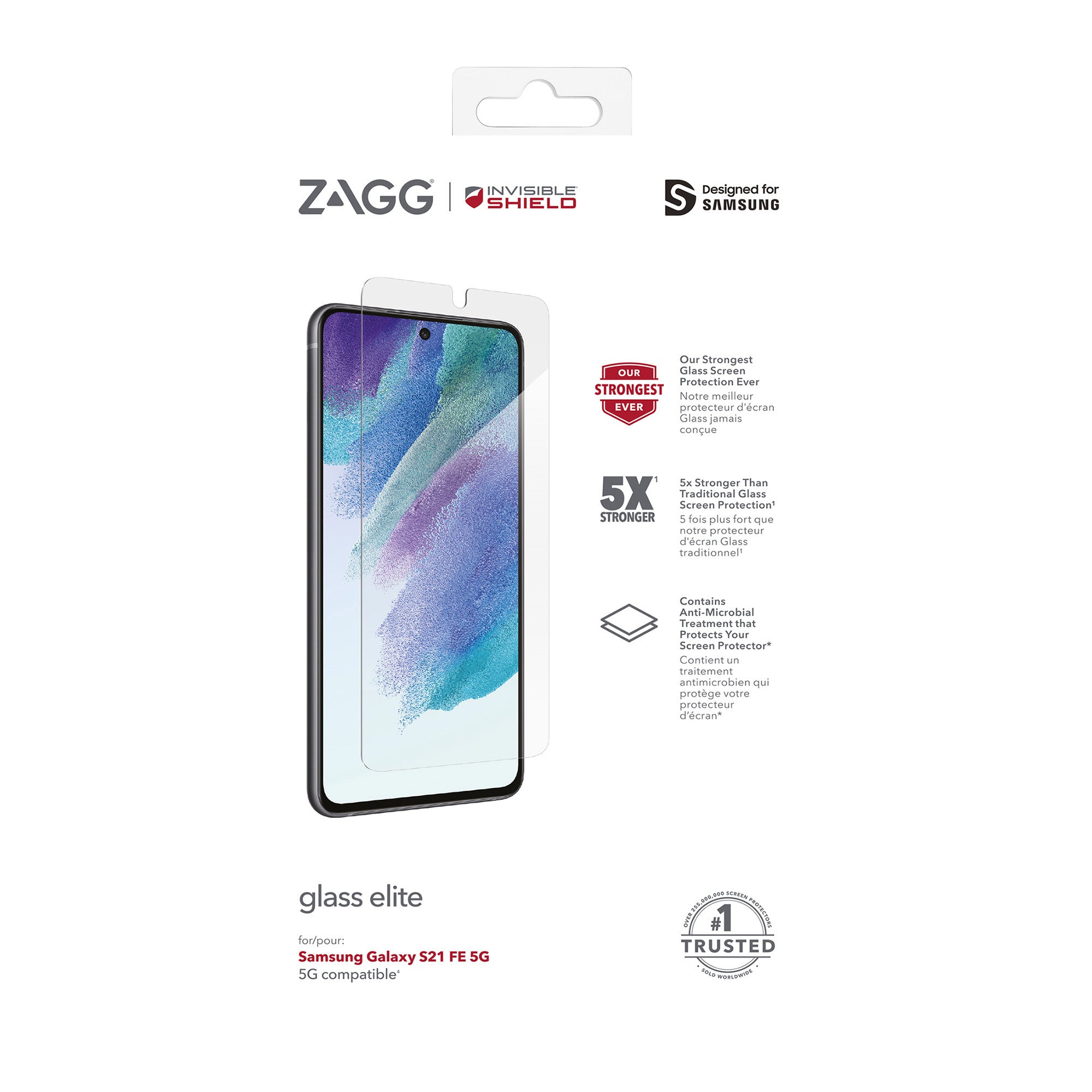 Samsung Galaxy S21 FE 5G ZAGG InvisibleShield Glass Elite+ Glass Screen Protector - 15-08869