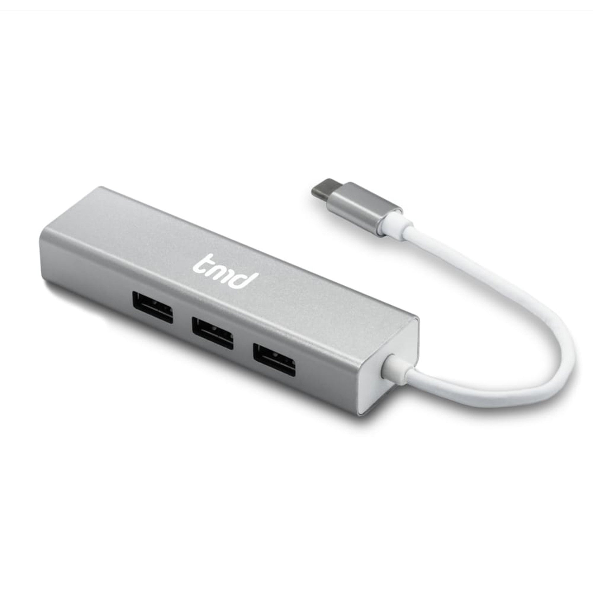 tmd USB-C to Ethernet/USB x 3 Adapter - Silver - 15-10490