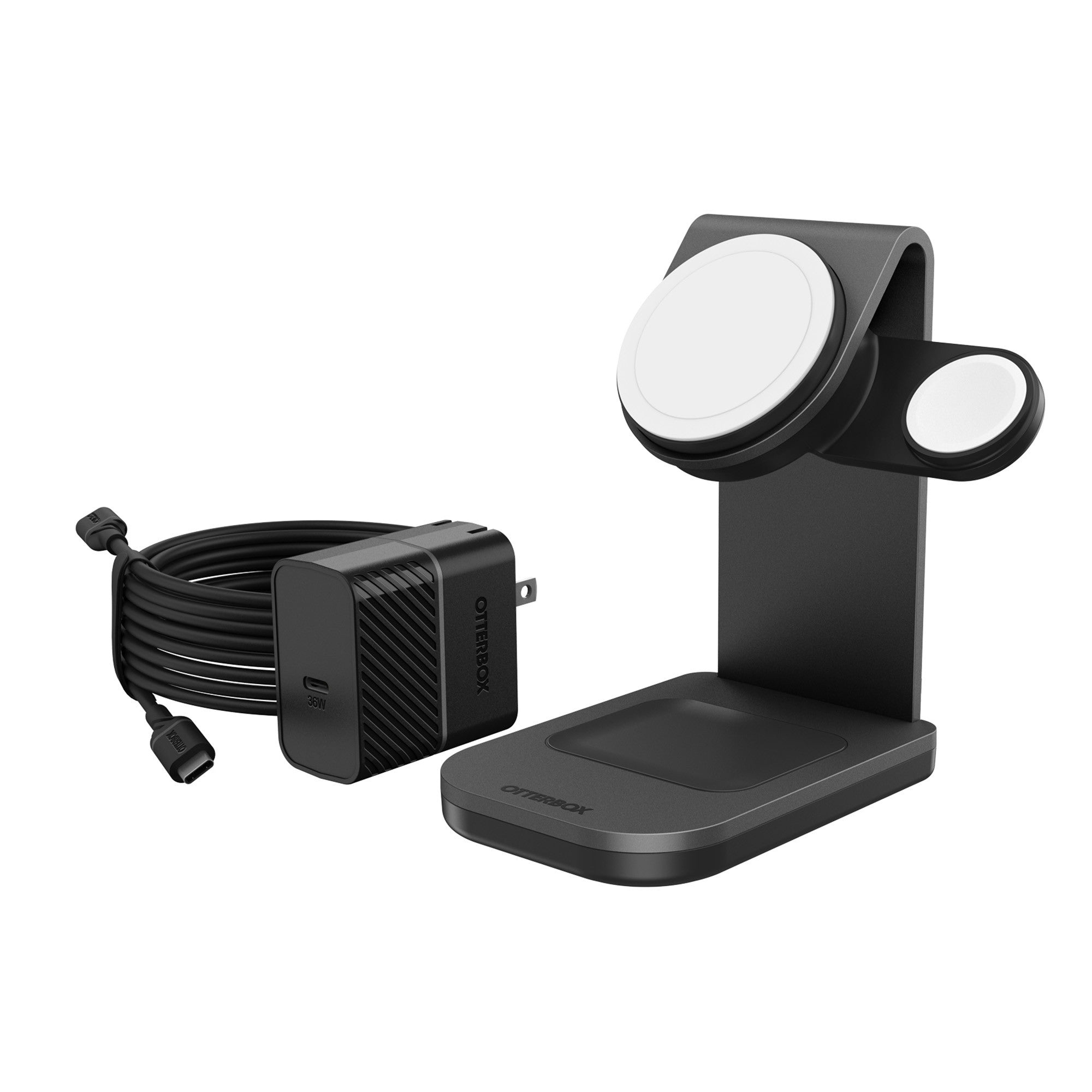 Otterbox 3-in-1 Charging Station Made for MagSafe w/ Apple Watch Charger + Airpods - Black - 15-10679