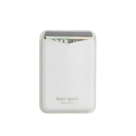 Kate Spade Magnetic Wallet Compatible with MagSafe White Glitter