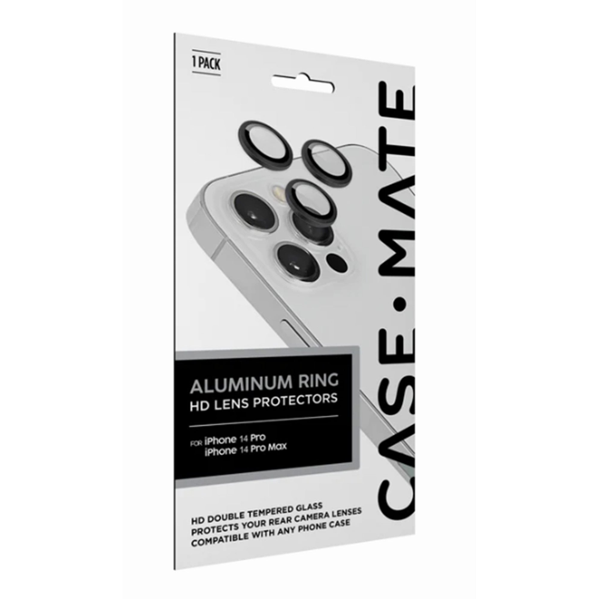 iPhone 14 Pro/14 Pro Max Case-Mate Aluminum Ring Glass Lens Protector - Black - 15-11283