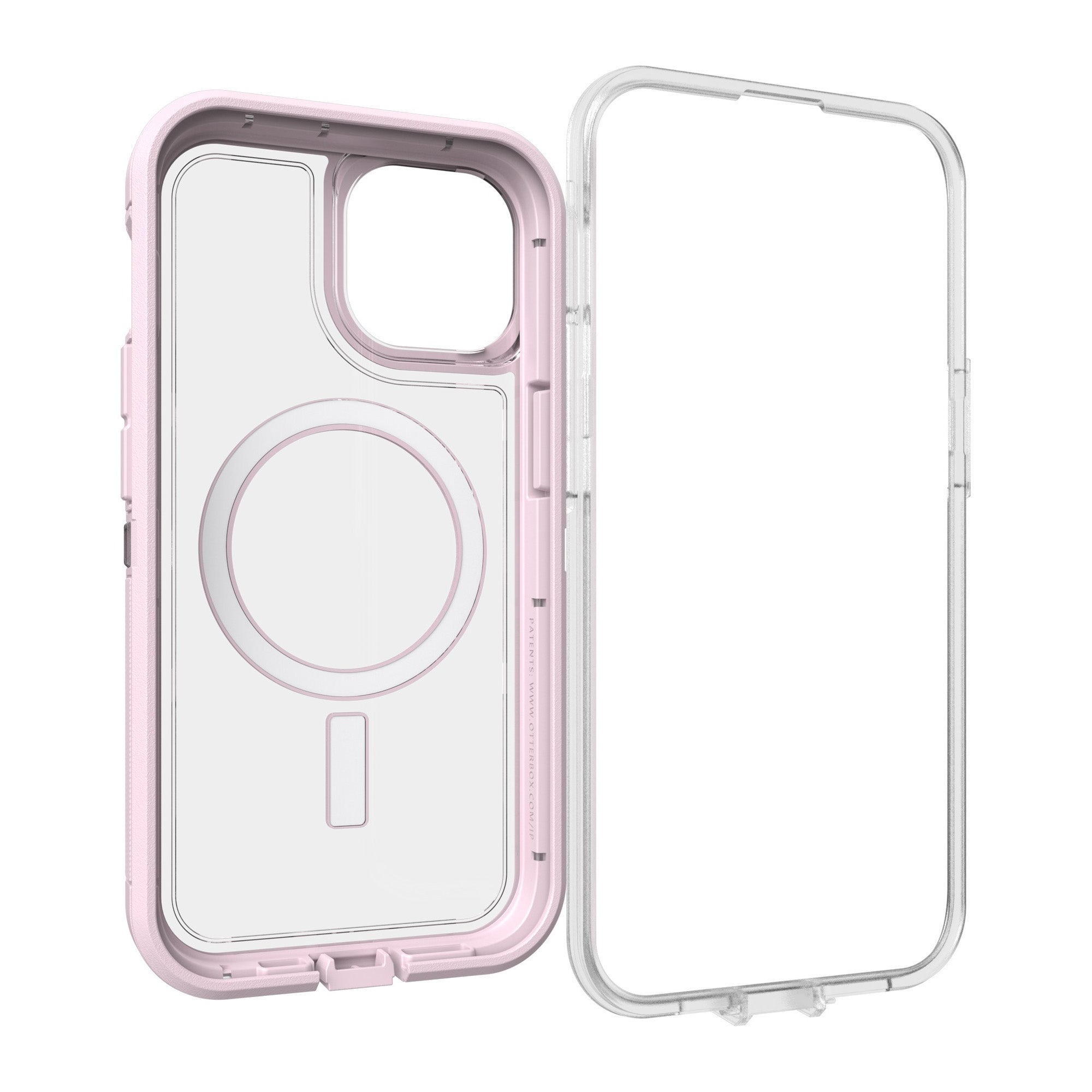 iPhone 15/14/13 Otterbox Defender XT w/ MagSafe Clear Series Case - Clear/Pink (Mountain Frost) - 15-11409