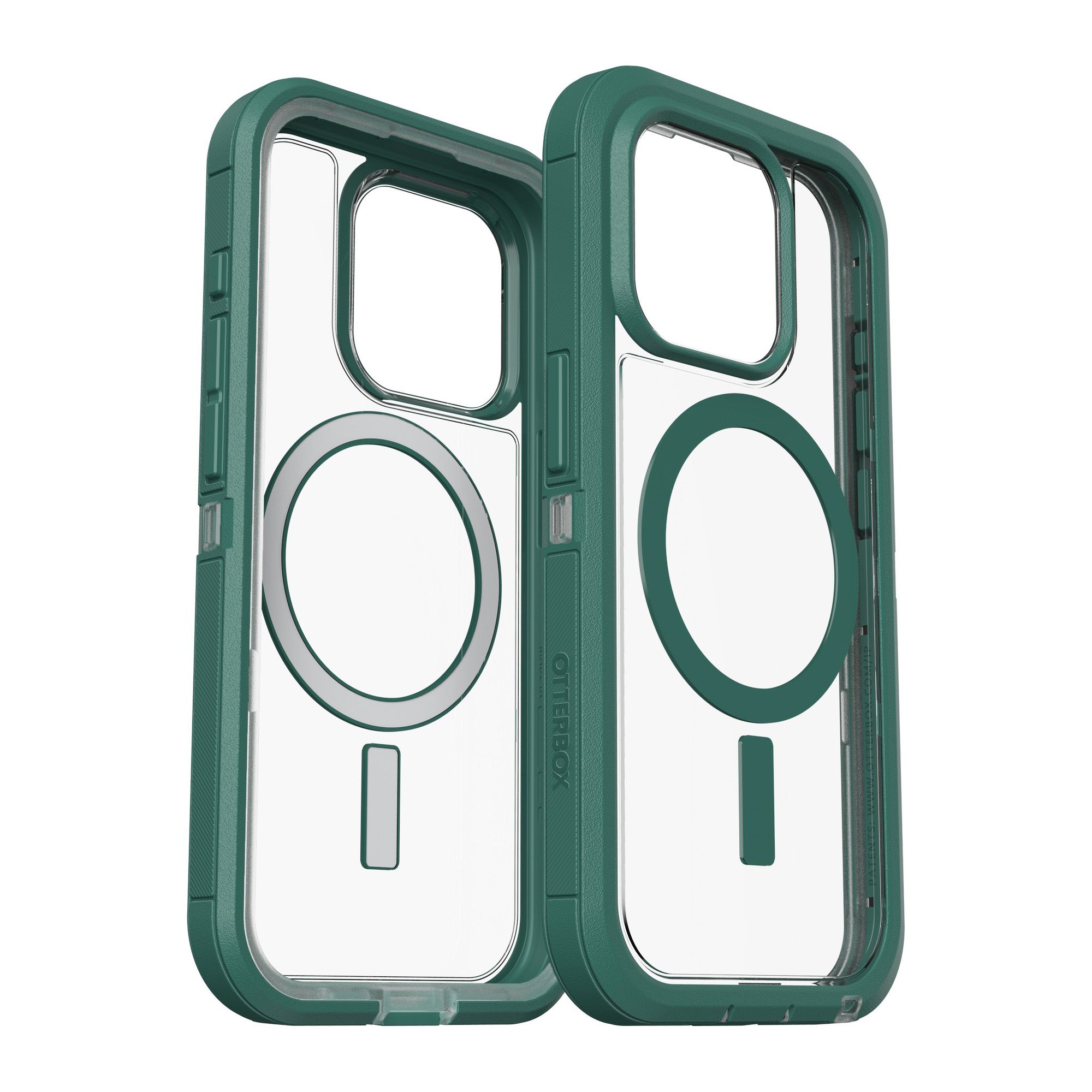 iPhone 15 Pro Otterbox Defender XT w/ MagSafe Clear Series Case - Clear/Green (Velvet Evergreen) - 15-11545