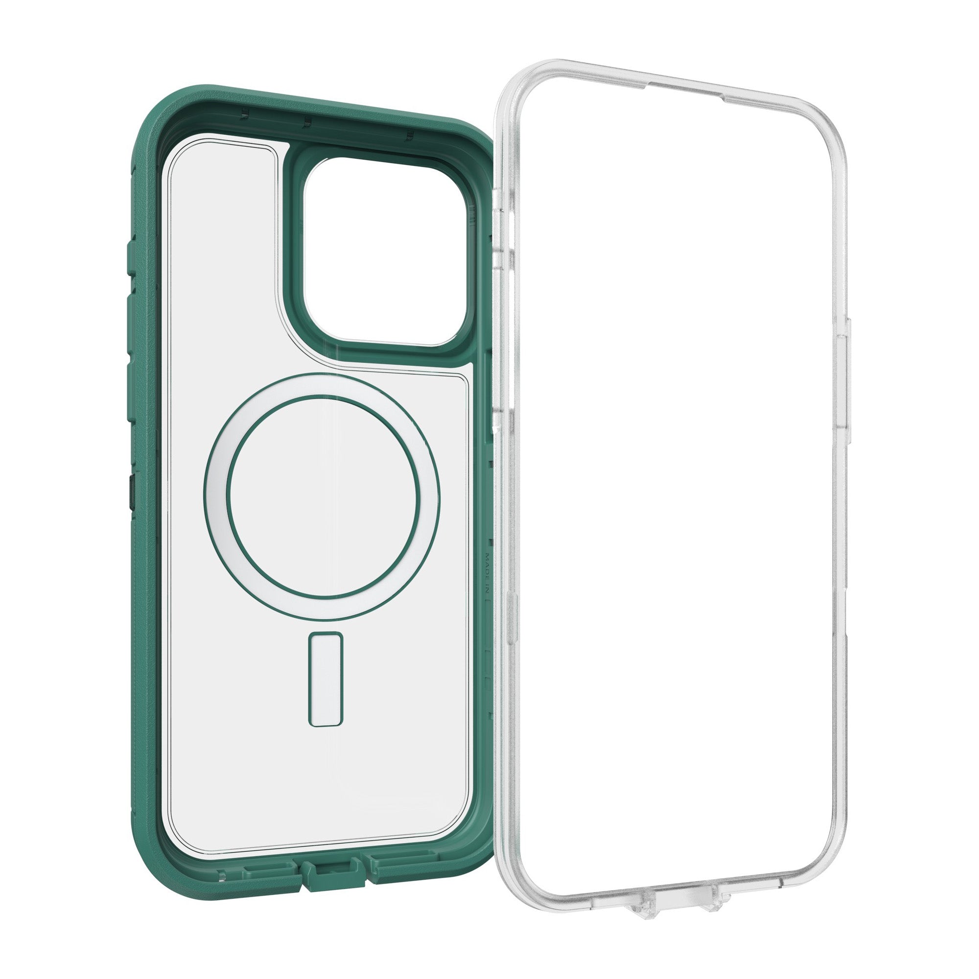 iPhone 15 Pro Max Otterbox Defender XT w/ MagSafe Clear Series Case - Clear/Green (Velvet Evergreen) - 15-11589