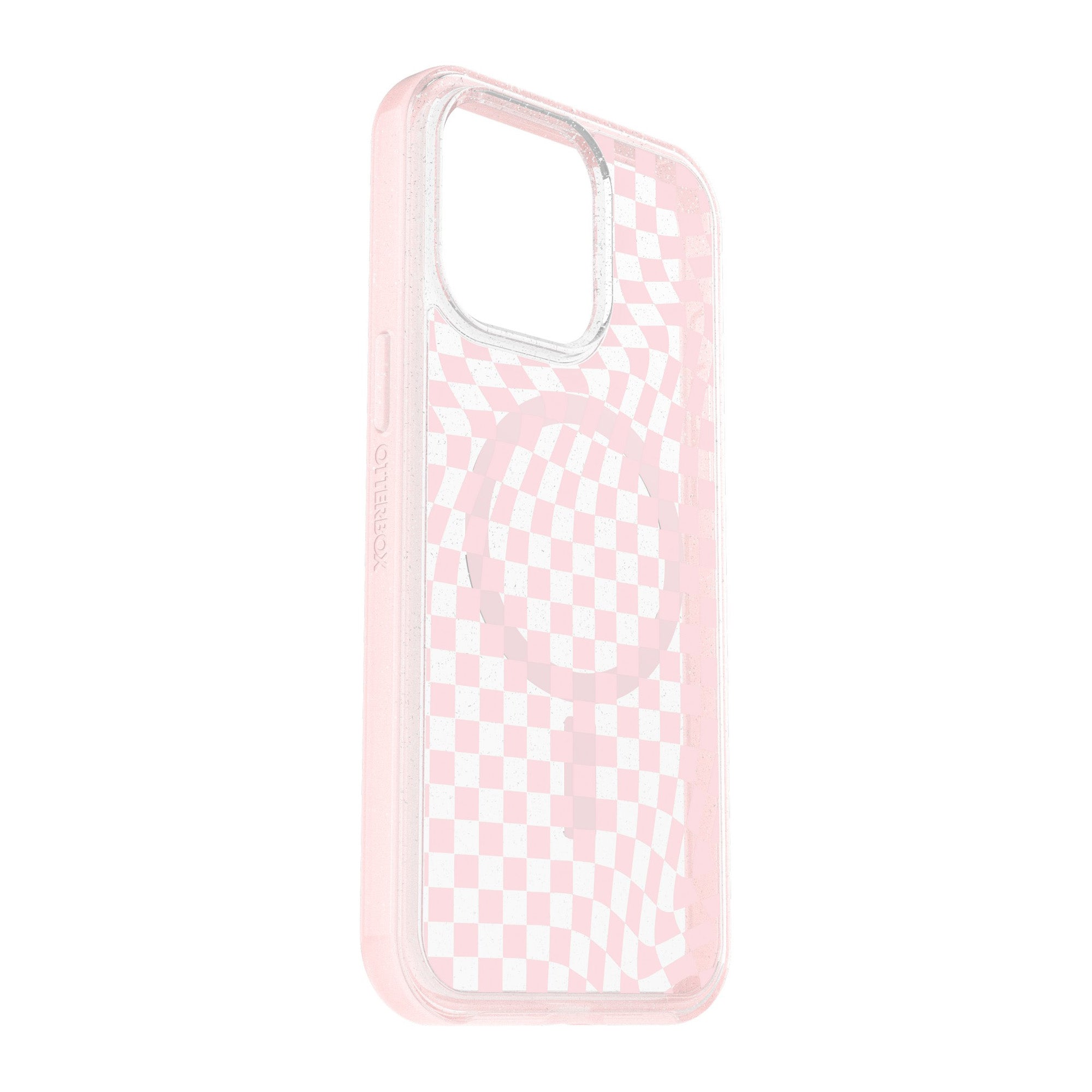 iPhone 15 Pro Max Otterbox Symmetry w/ MagSafe Clear Series Case - Pink (Checkmate) - 15-11600