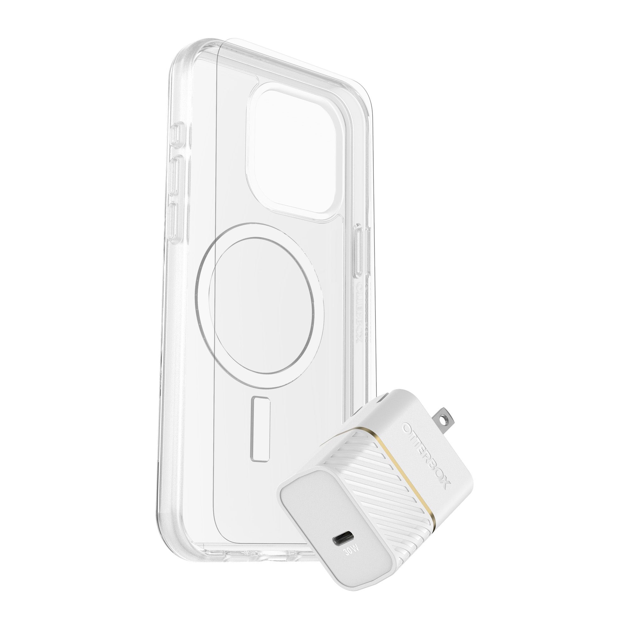 iPhone 15 Pro Max Otterbox Symmetry w/ Magsafe - Protection + Power Kit Bundle - Clear - 15-11604