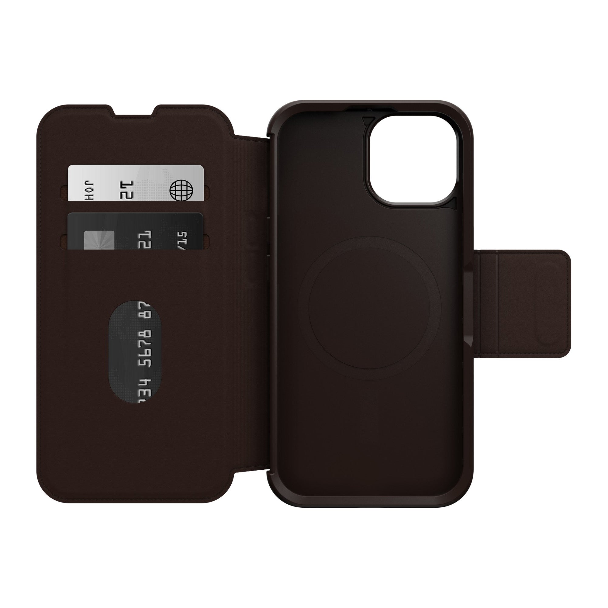 iPhone 15 Otterbox Strada Leather Folio Case - Brown (Espresso) - 15-11742