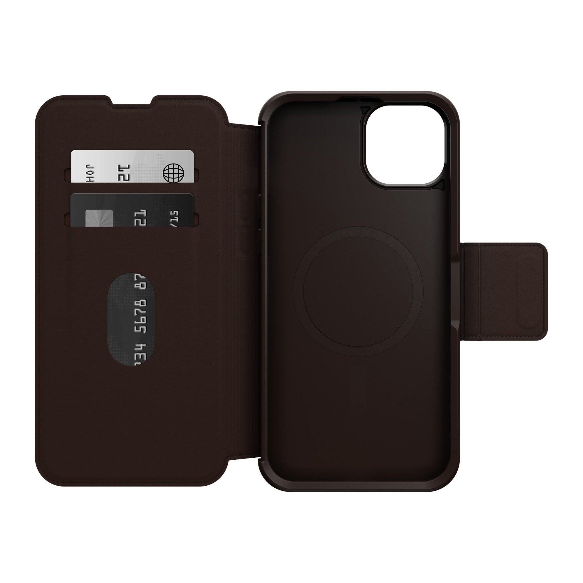 iPhone 15 Plus Otterbox Strada Leather Folio Case - Brown (Espresso) - 15-11749