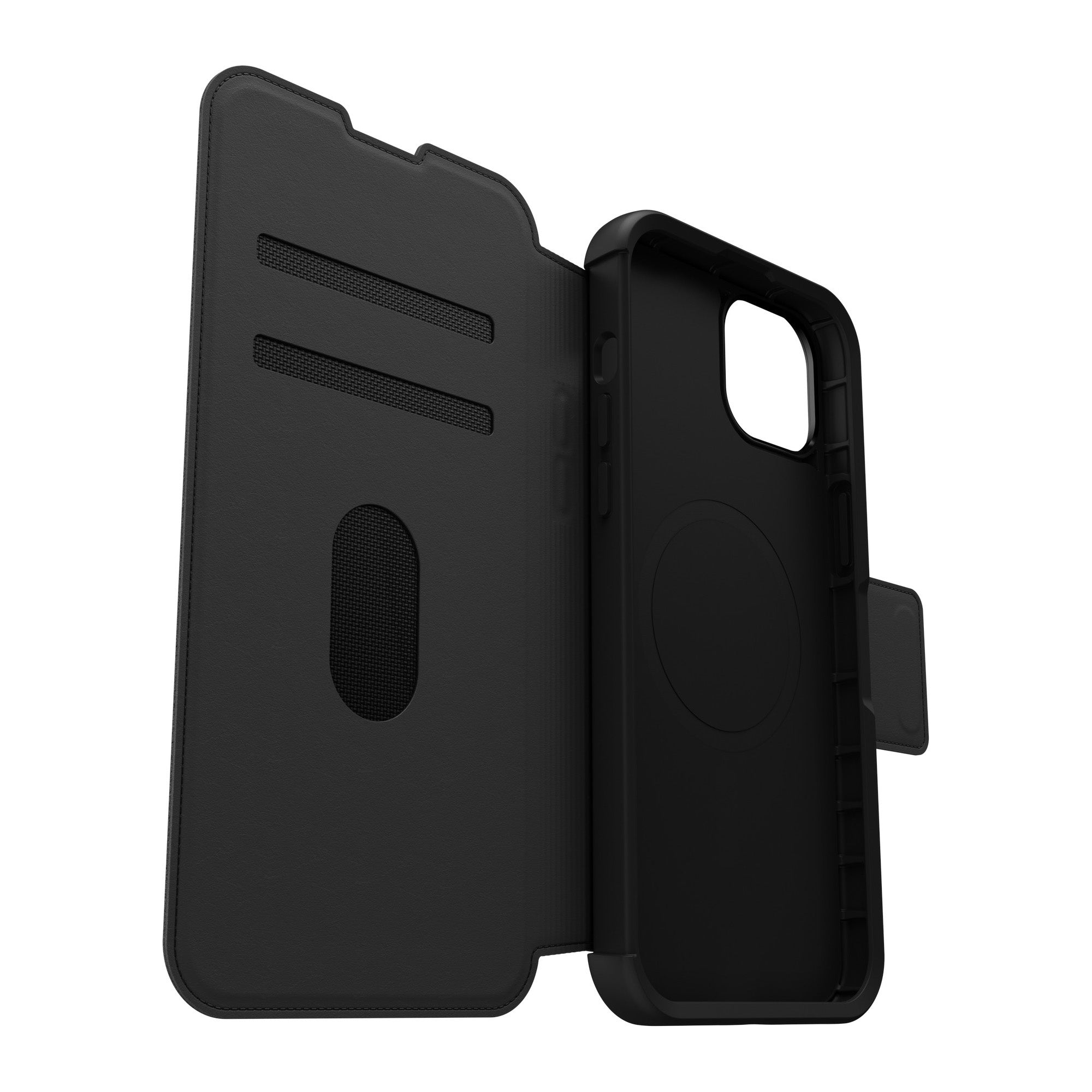 iPhone 15 Plus Otterbox Strada Leather Folio Case - Black (Shadow) - 15-11750