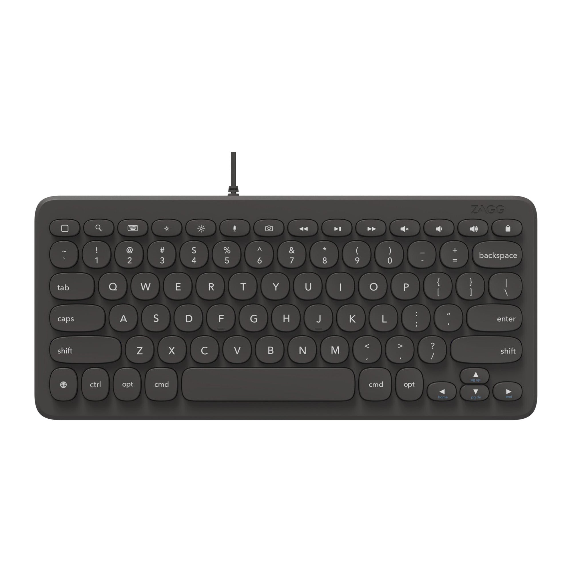 ZAGG Lightning Wired Keyboard 12inch - Black - 15-12082