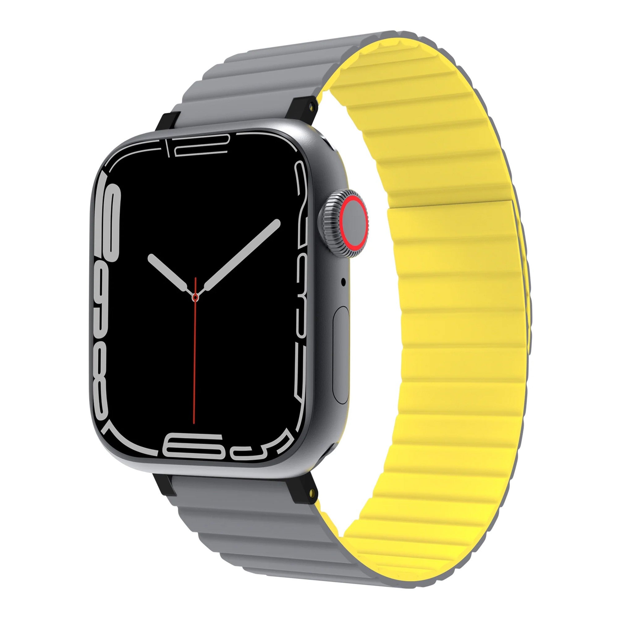 Apple Watch 42/44/45mm JCPal Silicone Magnetic Watch Band - Grey/Yellow - 15-12093