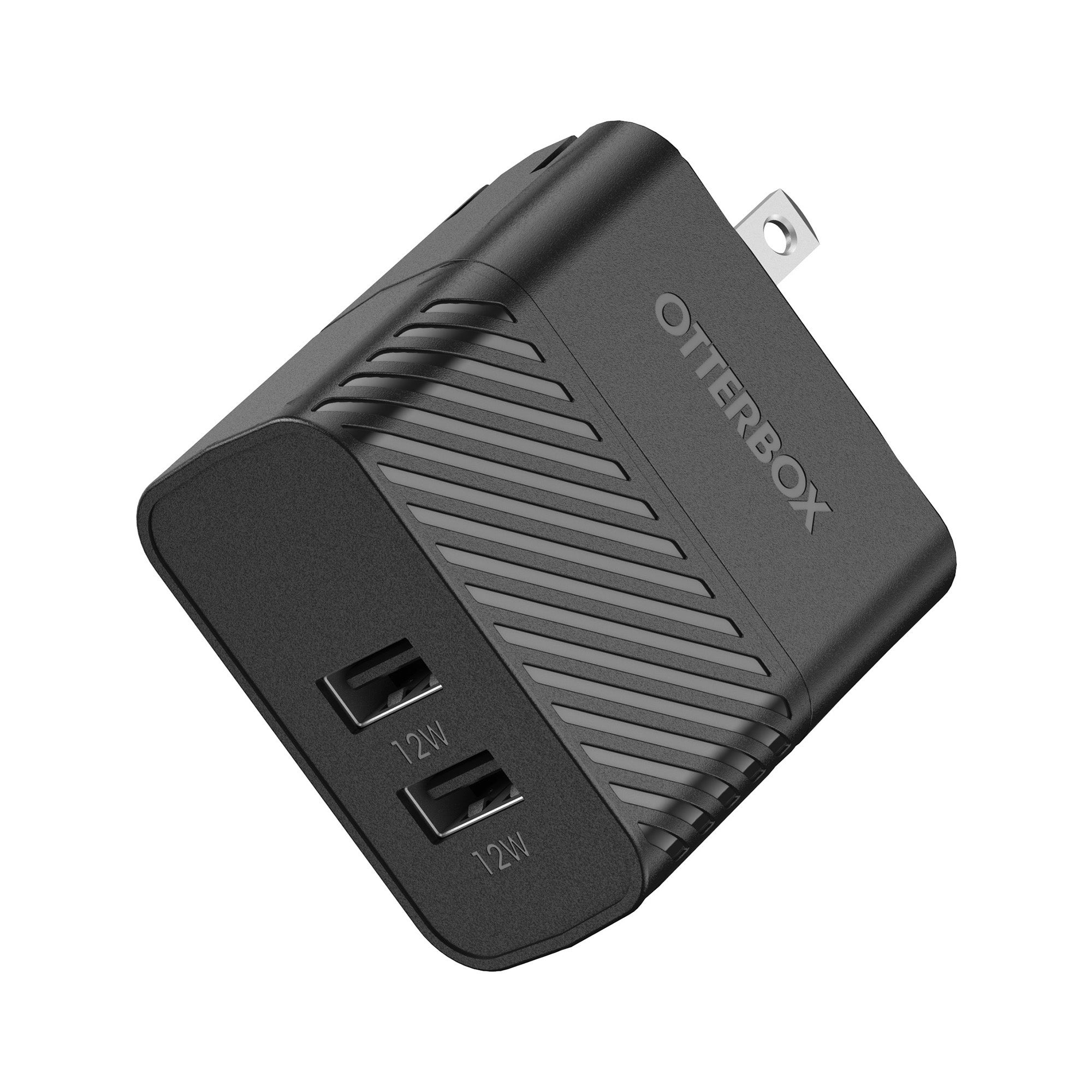 OtterBox 24W Black Dual USB-A Wall Charger Hub - 15-12475