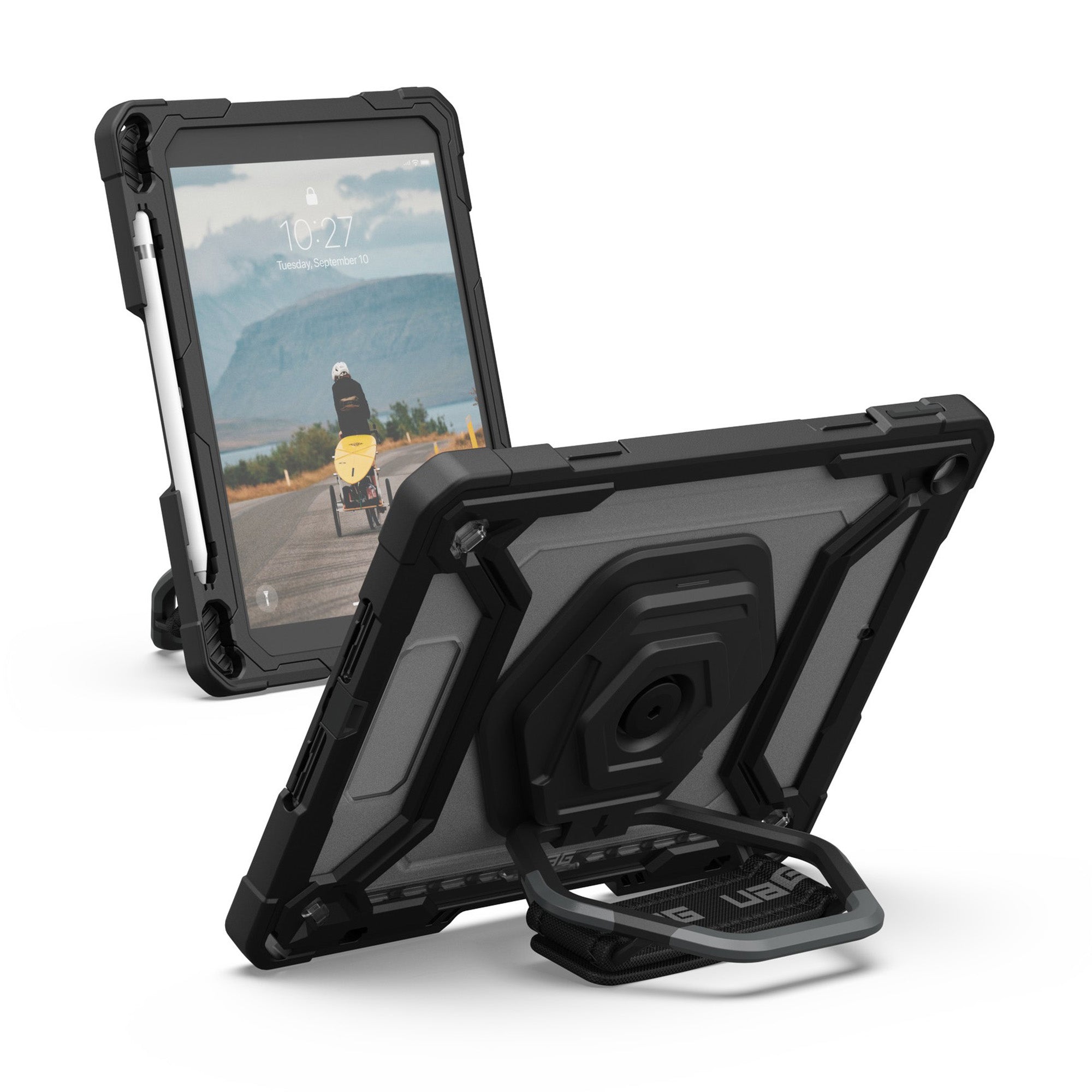 iPad 10.2 (2019-2021) (7th-9th Gen) UAG Plasma w/Kickstand + HS Case - Ice/Black - 15-12578